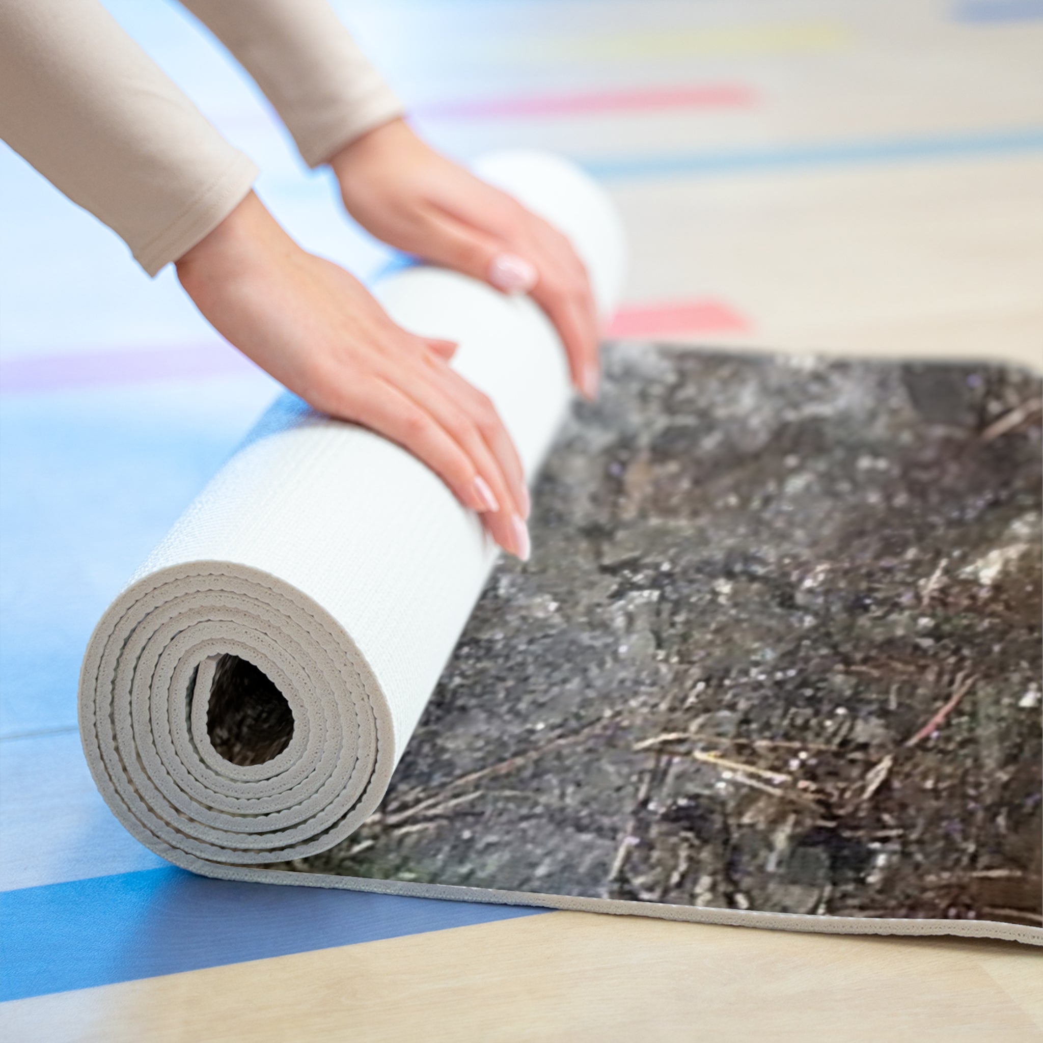Prism Horizon | Rainbow Stone Yoga Mat | The Rooted Collection