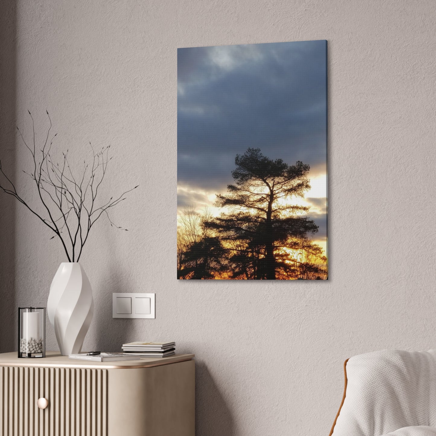 Nature-Inspired Canvases from an #originalphotograph of a Sunset Tree - 0.75" Stretched Nature Wall Decor