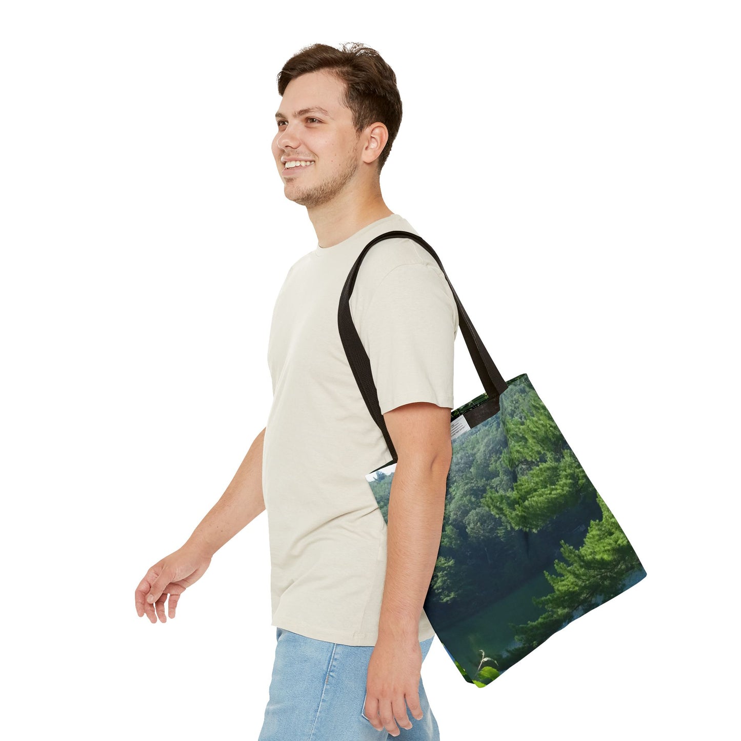 Nature-Inspired Tote Bag | Serene Lakeview