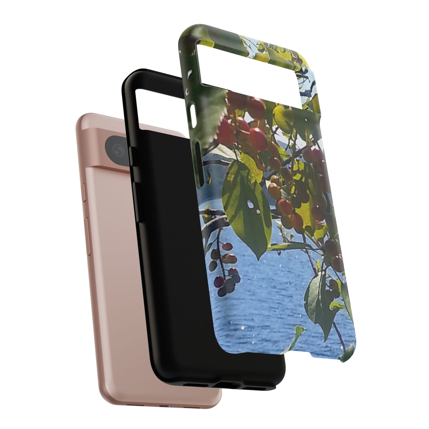 Phone Case - Nature-Inspired  - Vibrant Berry & Water Design