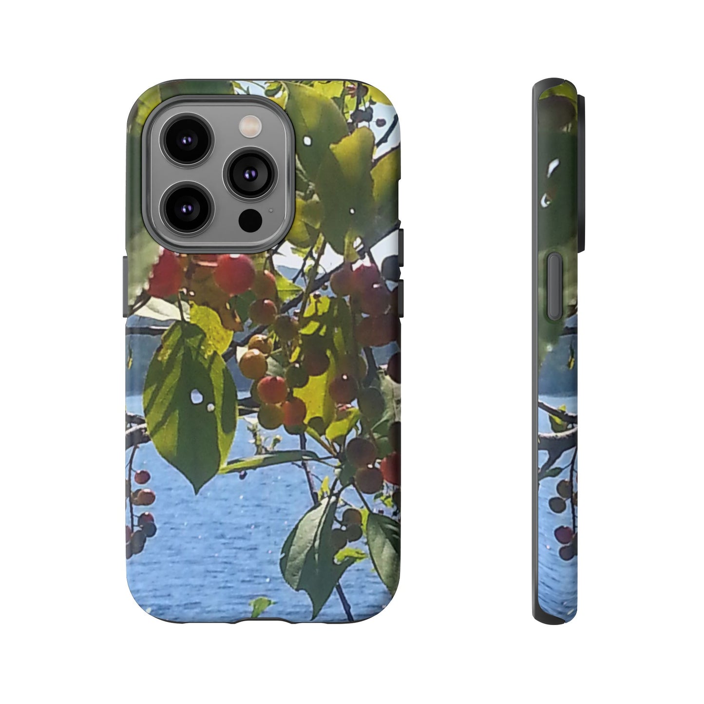 Phone Case - Nature-Inspired  - Vibrant Berry & Water Design