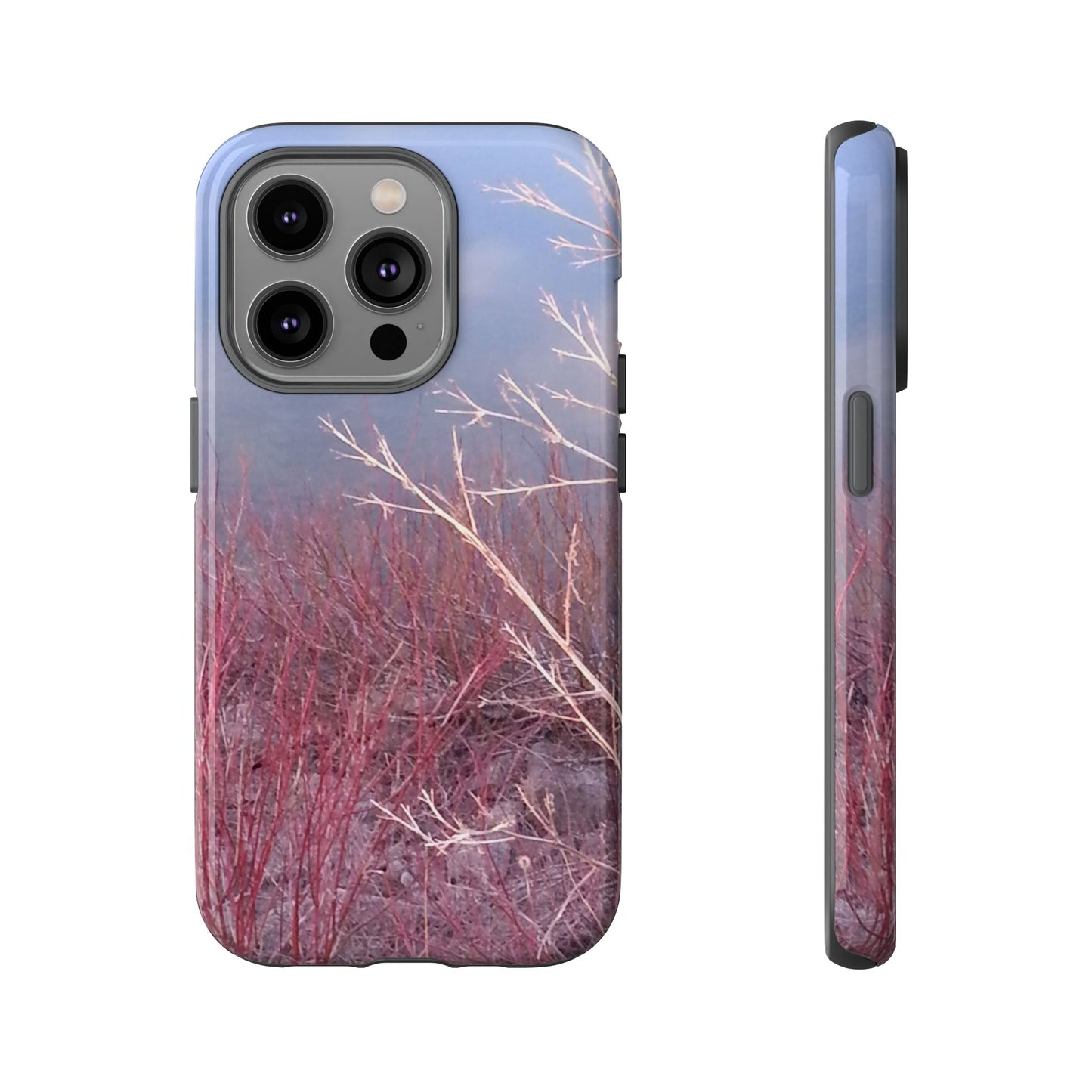 Phone Case - Nature-Inspired Winter Branches Coral Color