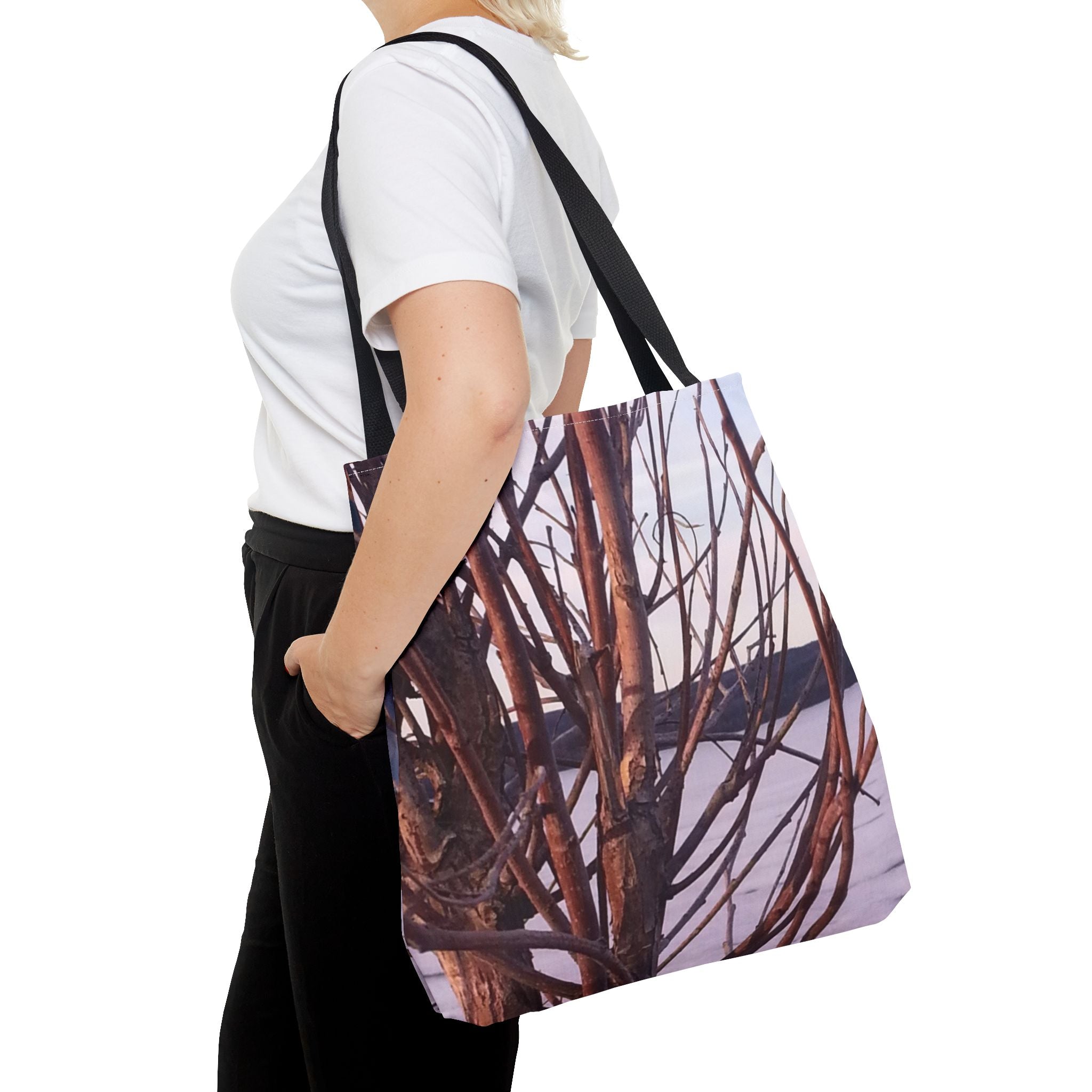 Minimalist Lines | Winter Branch Tote Bag | The Flow Collection