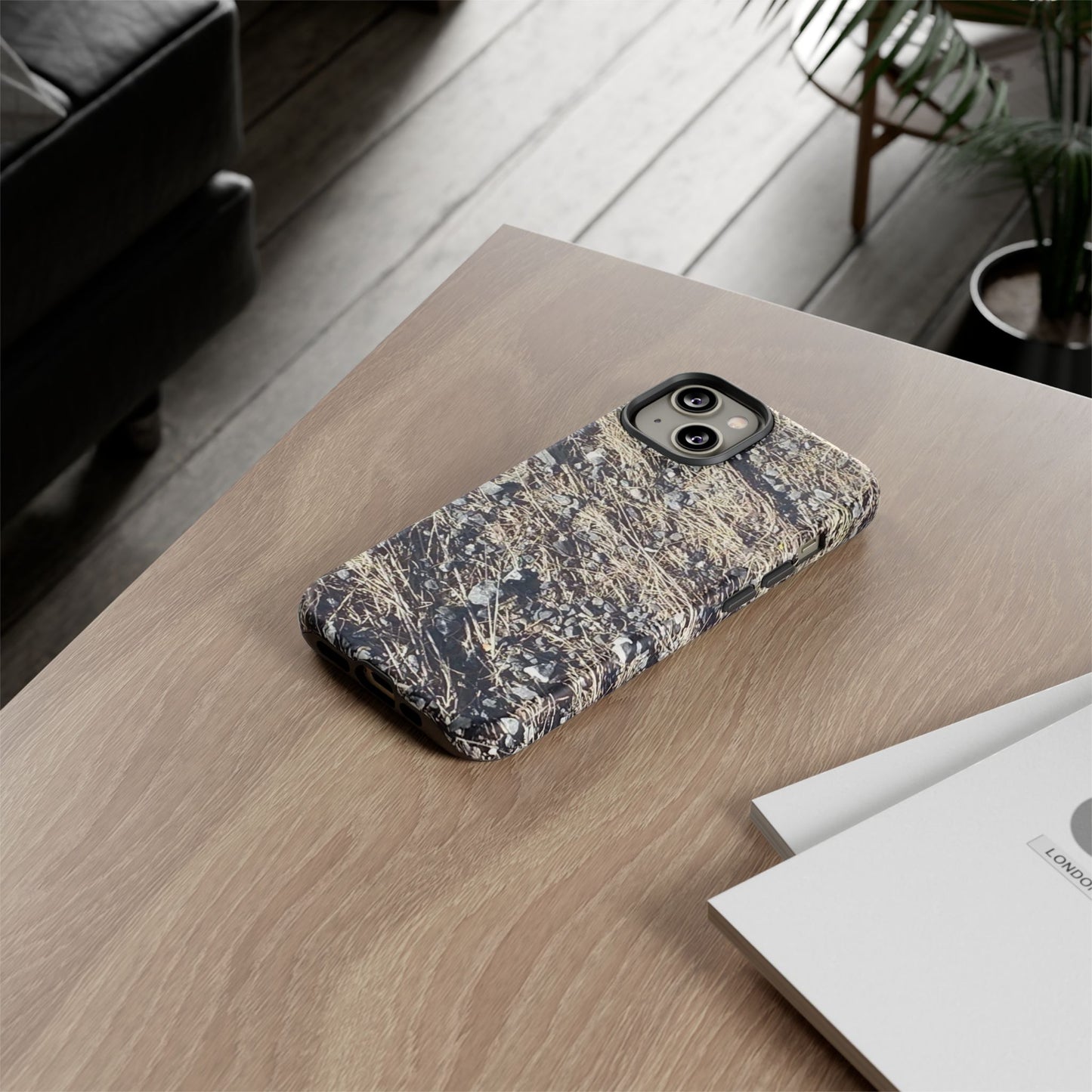 Phone Case -  Nature-Inspired Stone Bed Design for Outdoor Enthusiasts