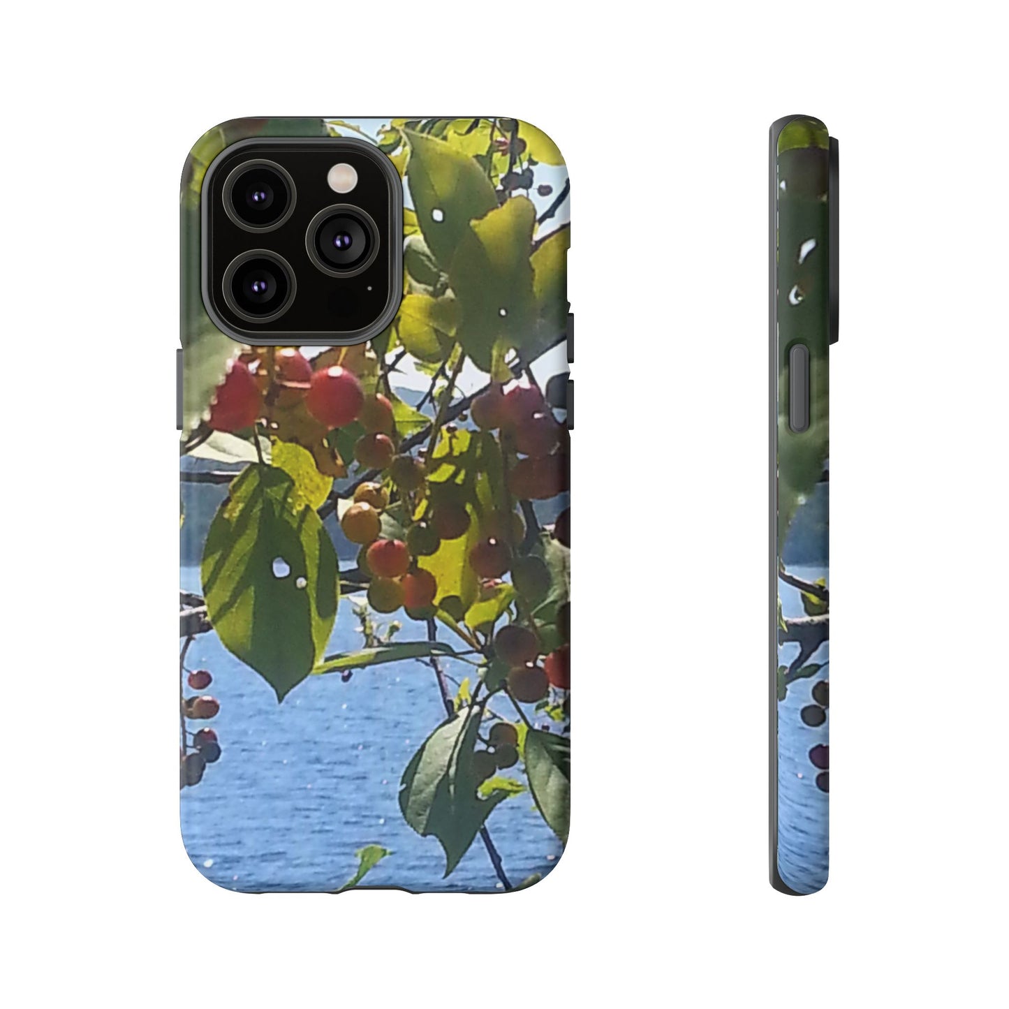 Phone Case - Nature-Inspired  - Vibrant Berry & Water Design