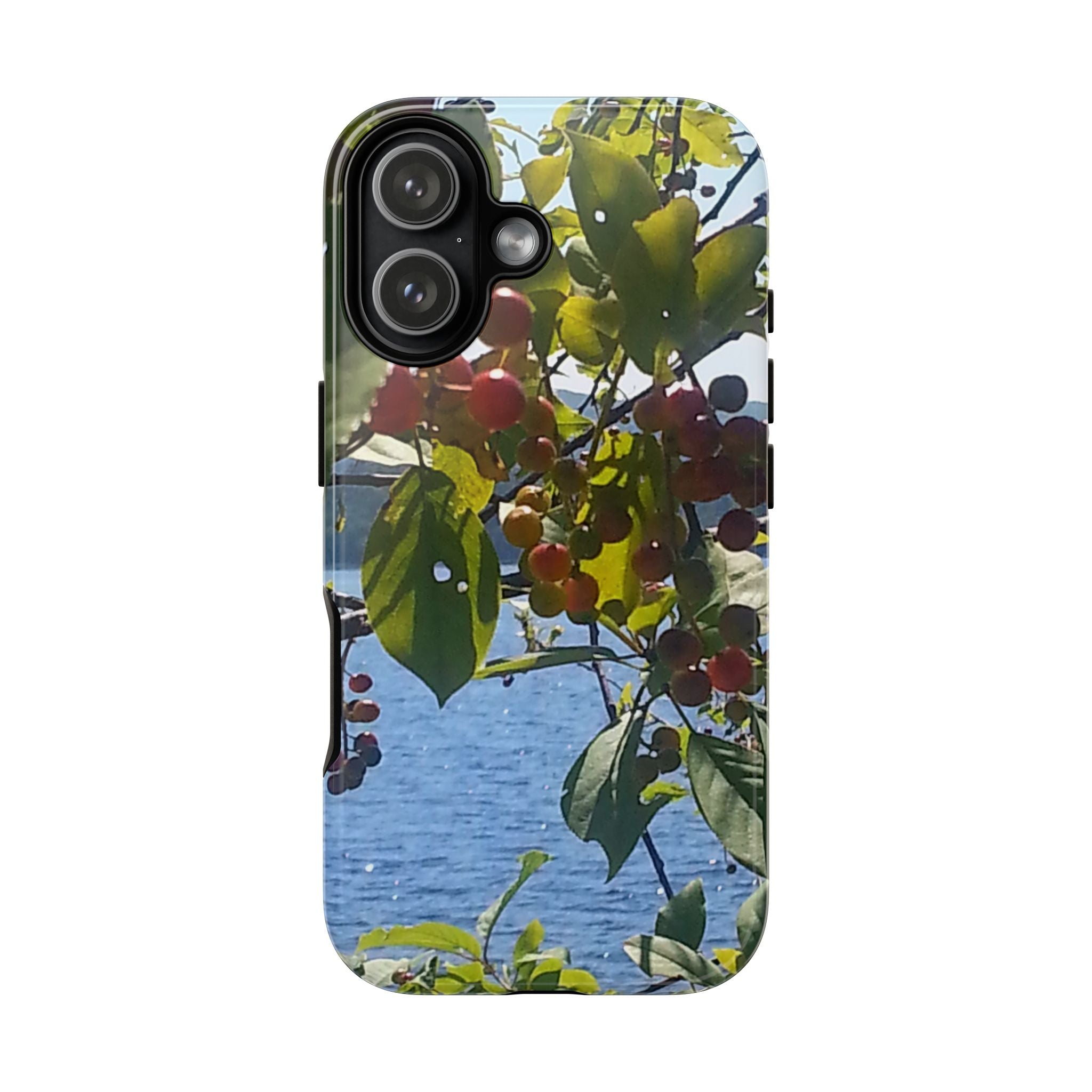 Crimson Pulse | Vibrant Crimson Berry Botanical Phone Case | The Flow Collection