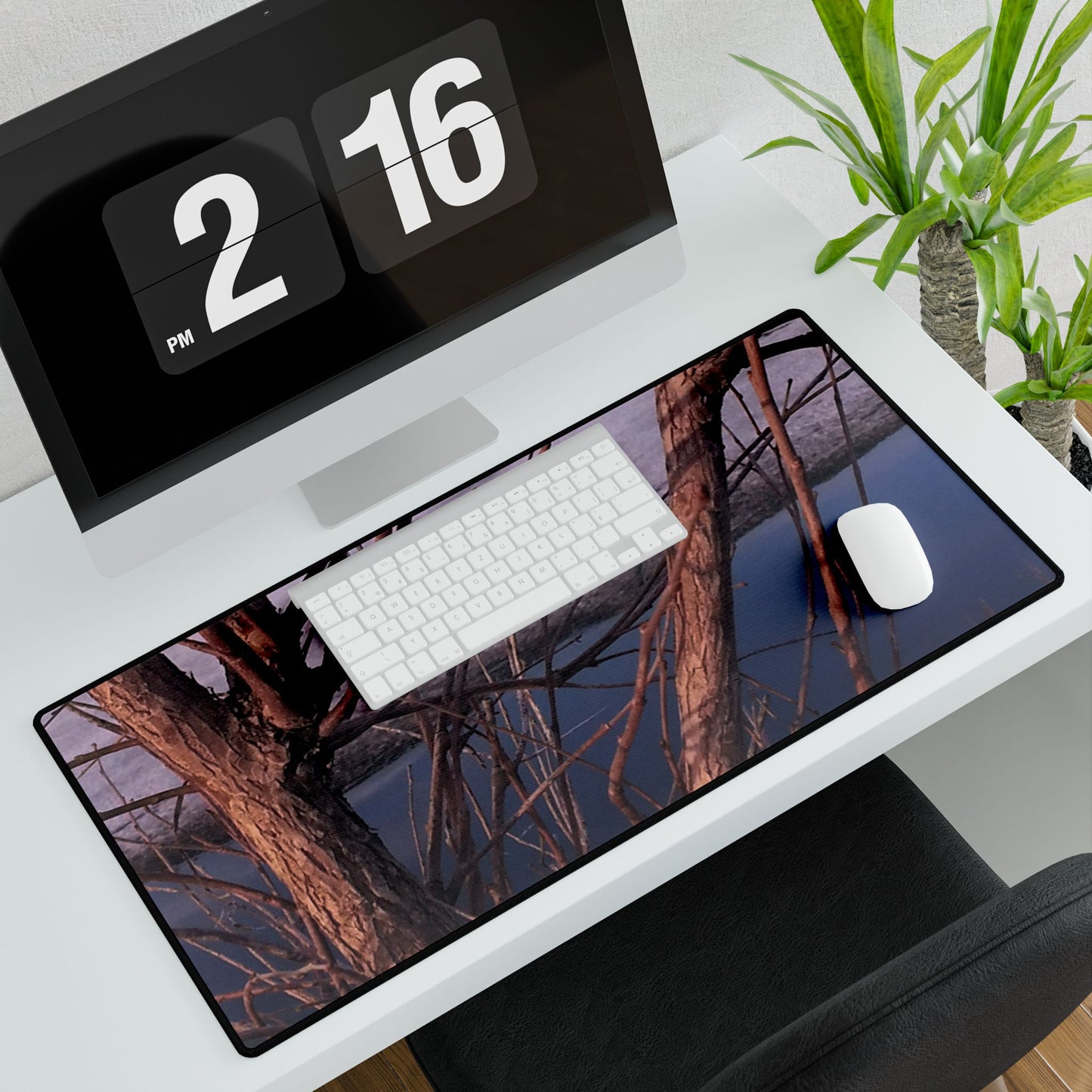 Computer Desk Mat -  Tree at Lake - Stylish & Functional Workspace Decor