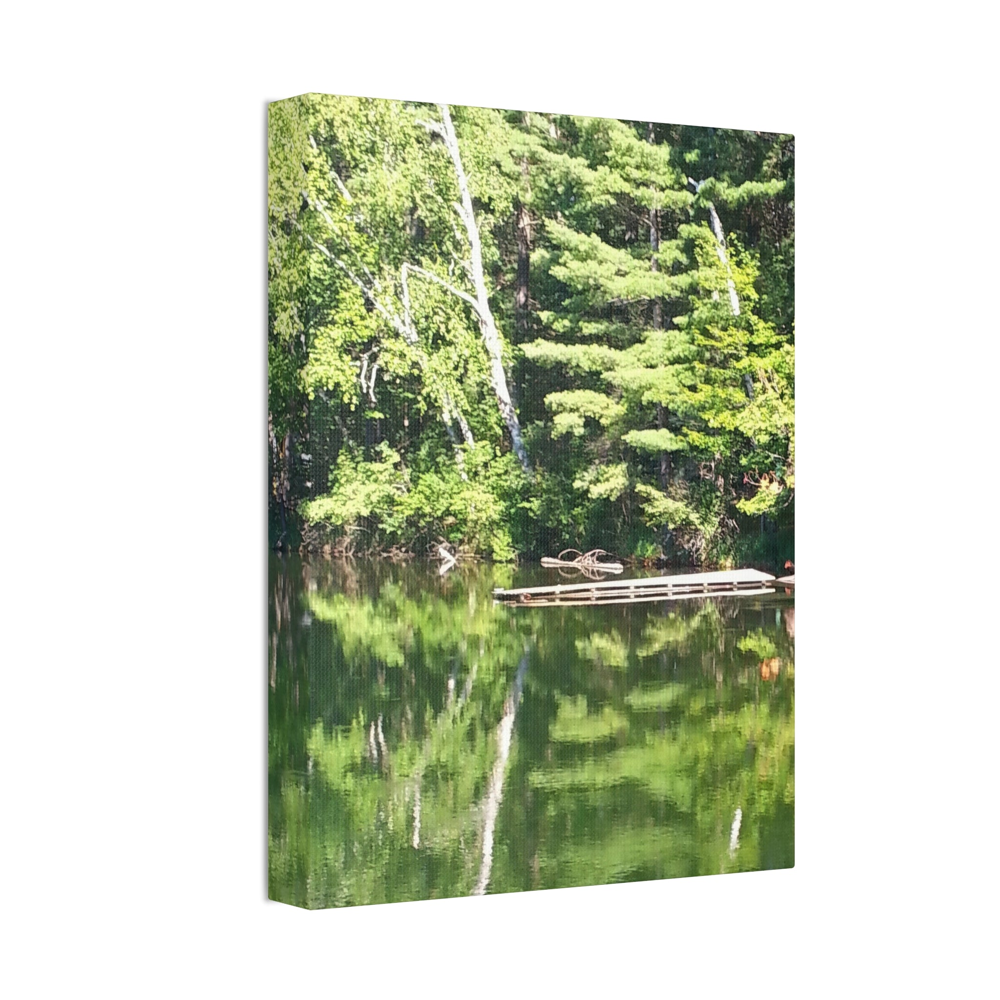Echoed Stillness | Sheltered Green Lake Wall Art | The Nurture Collection