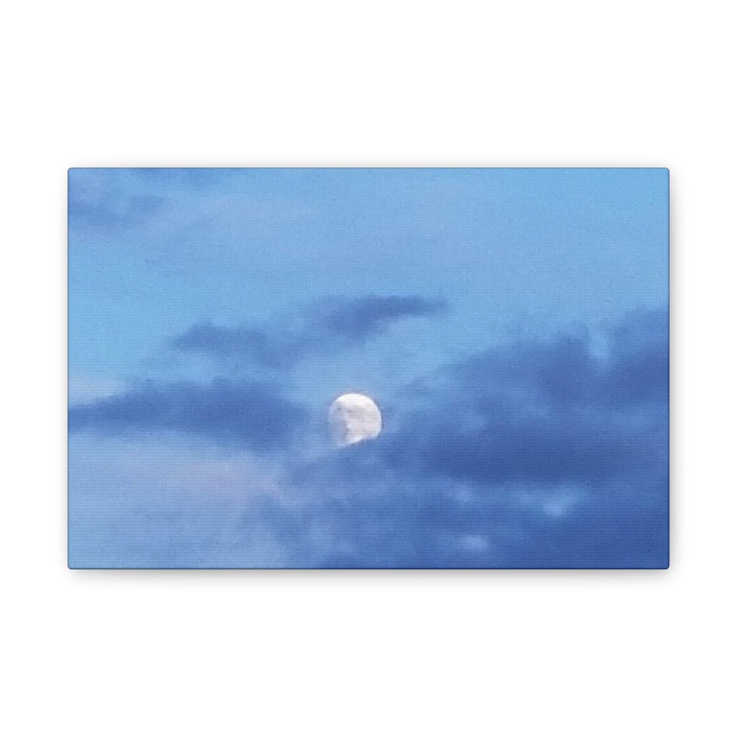 Canvas Art Print  Moonlit Sky- Serene Blue Wall Décor for Home