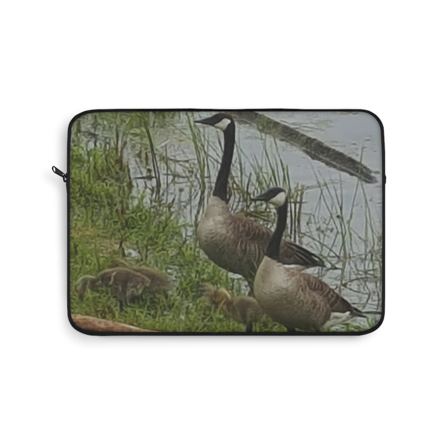 Laptop Sleeve - Nature-inspired Photo of a Geese Family