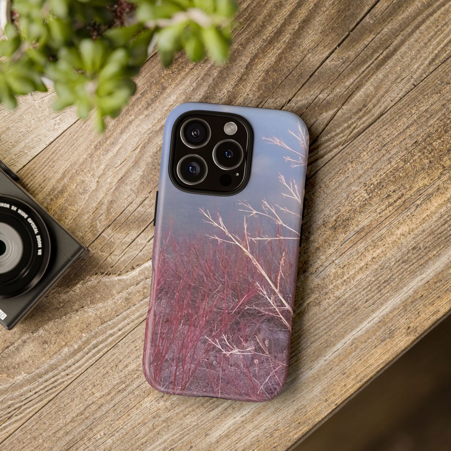 Phone Case - Nature-Inspired Winter Branches Coral Color