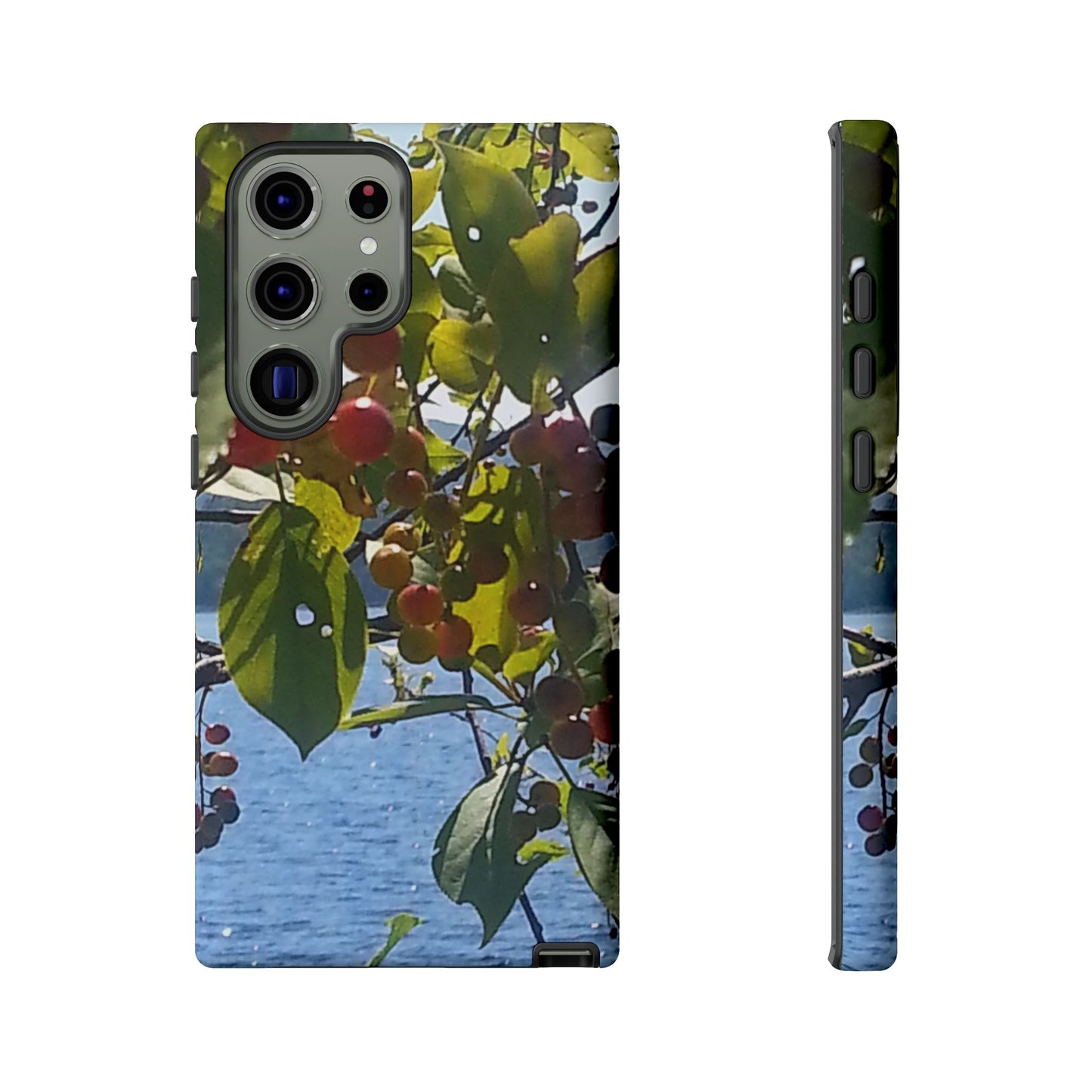 Phone Case - Nature-Inspired  - Vibrant Berry & Water Design