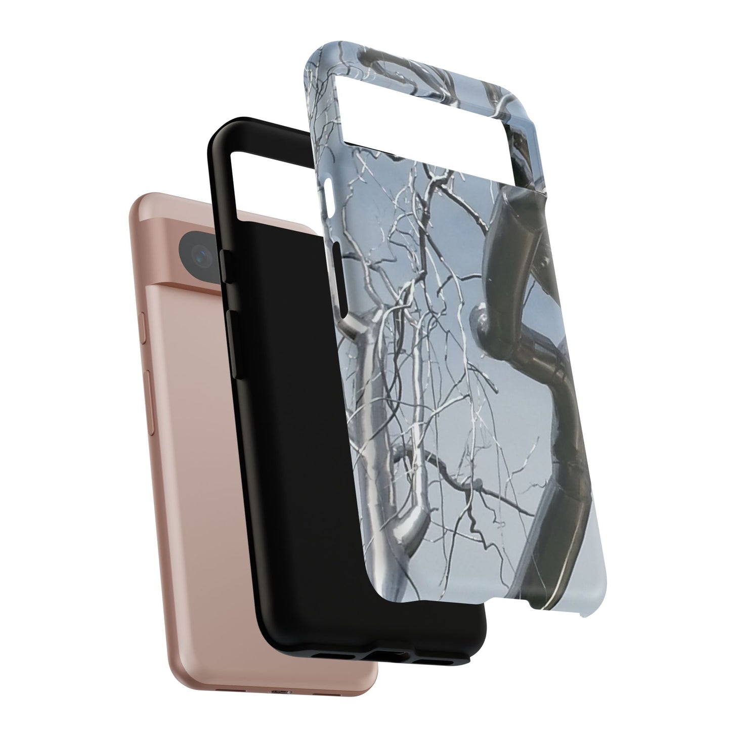 Phone Case - Durable Phone Protector with Bold Metal Nature-inspired Design