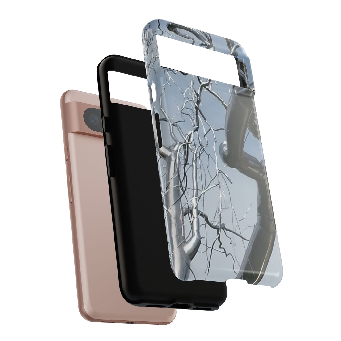 Phone Case - Durable Phone Protector with Bold Metal Nature-inspired Design