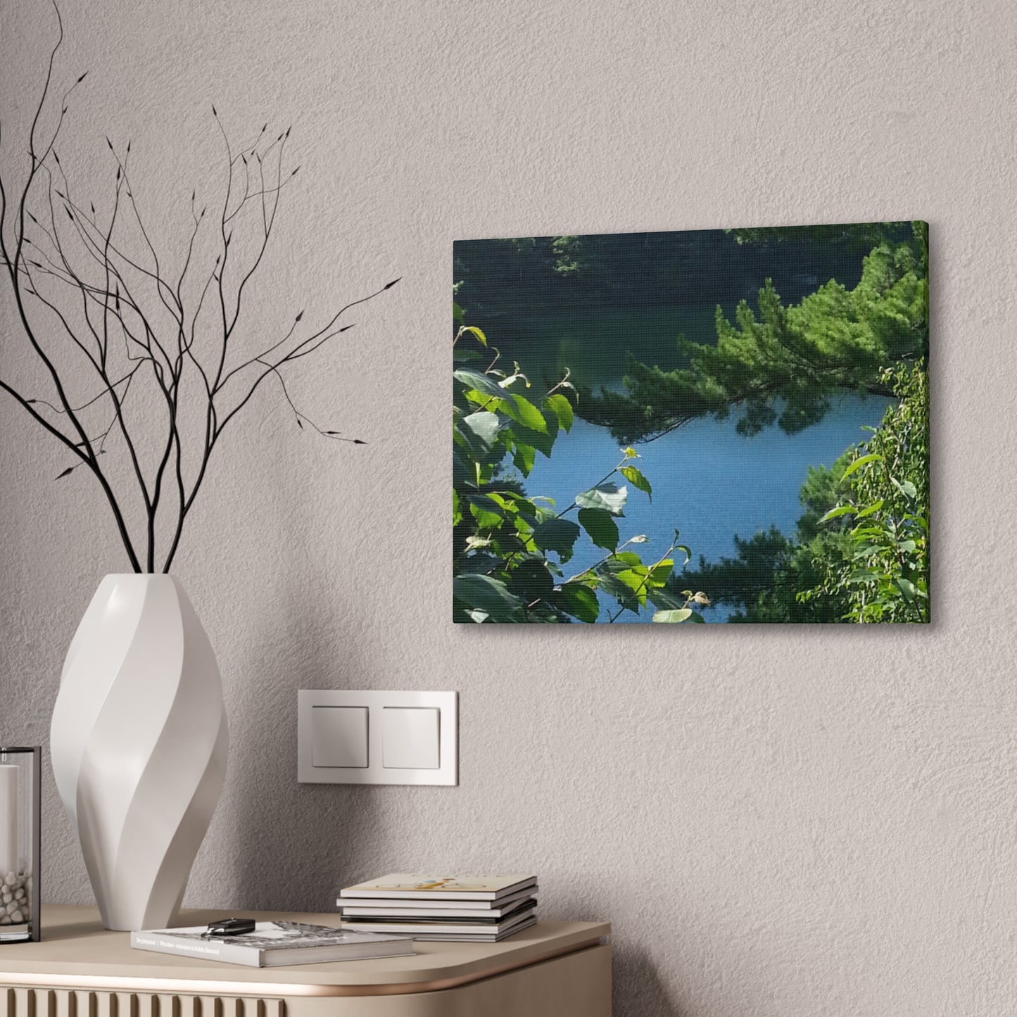 Canvas Art - Nature-inspired Overlooking the Lake