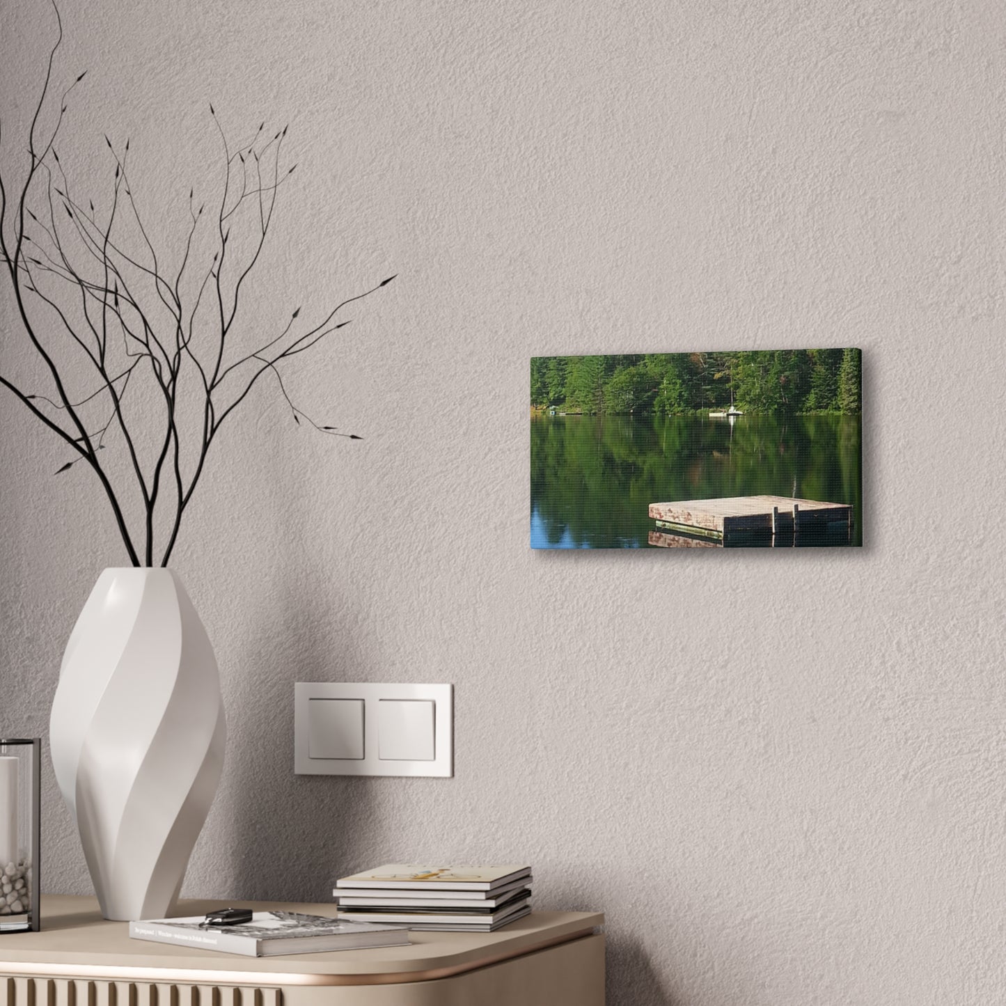 Canvas Print -Nature-Inspired  Tranquil Lakeside Reflection