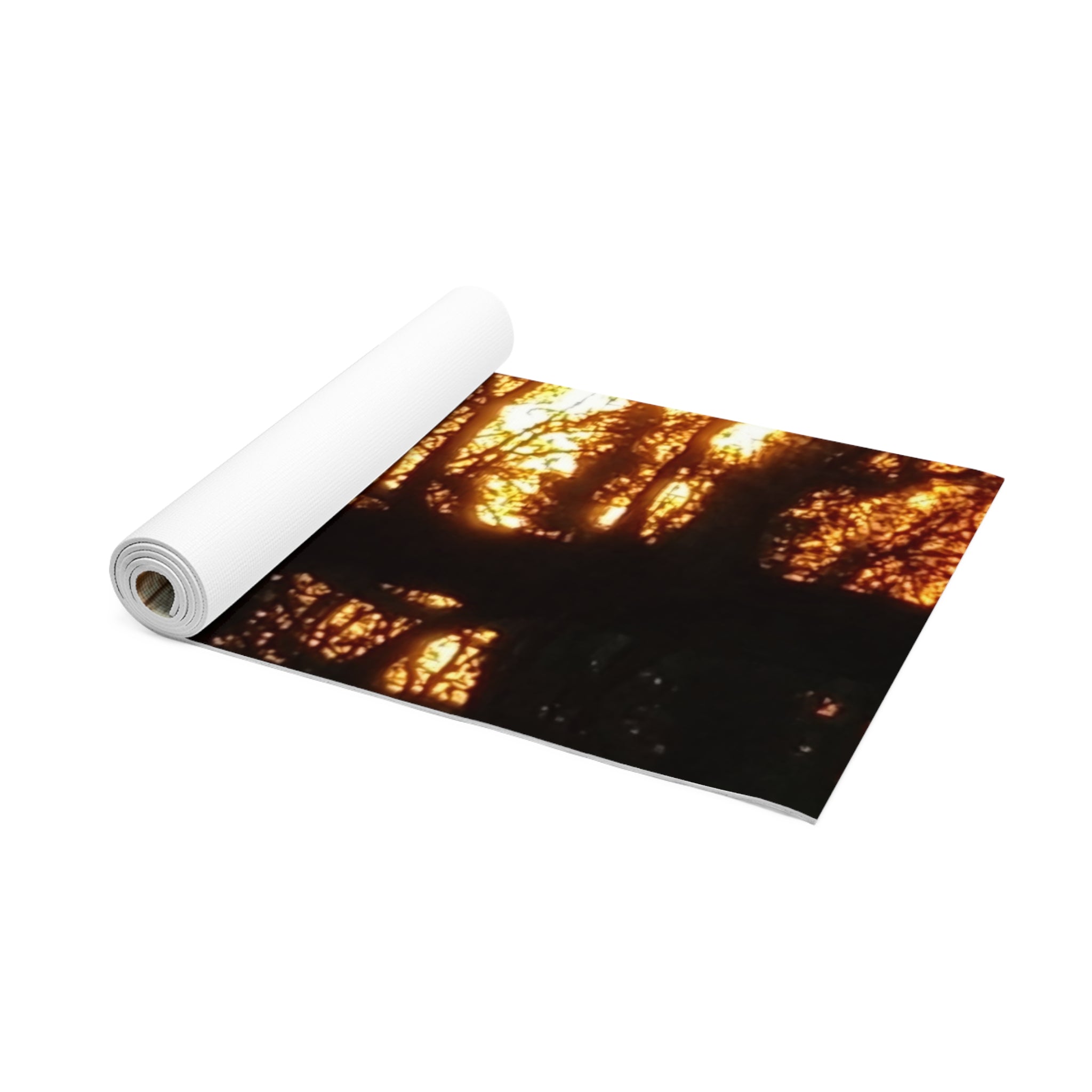 Shadowed Peace | Sunset Forest Silhouette Yoga Mat | The Flow Collection