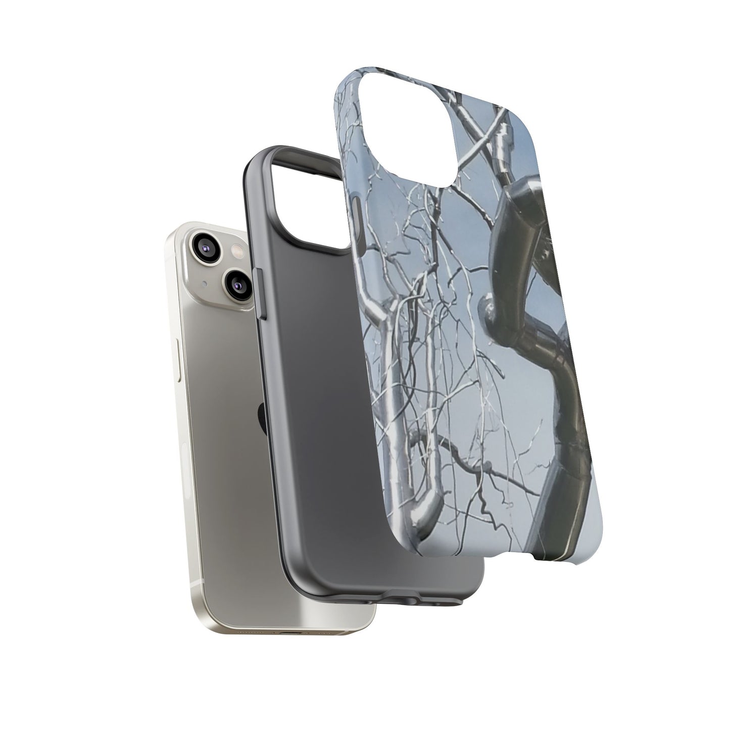 Phone Case - Durable Phone Protector with Bold Metal Nature-inspired Design