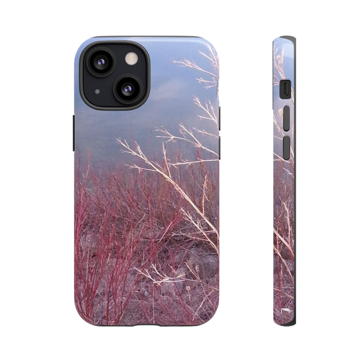 Phone Case - Nature-Inspired Winter Branches Coral Color