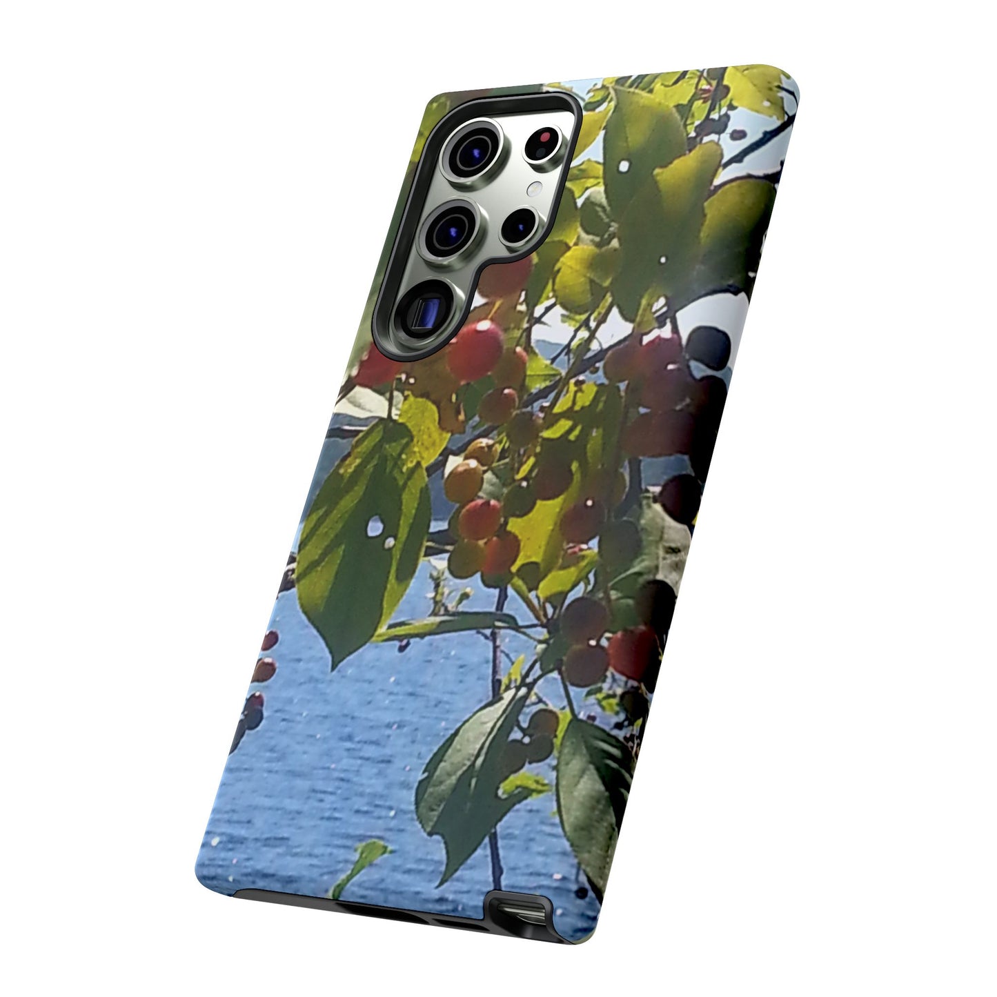 Phone Case - Nature-Inspired  - Vibrant Berry & Water Design