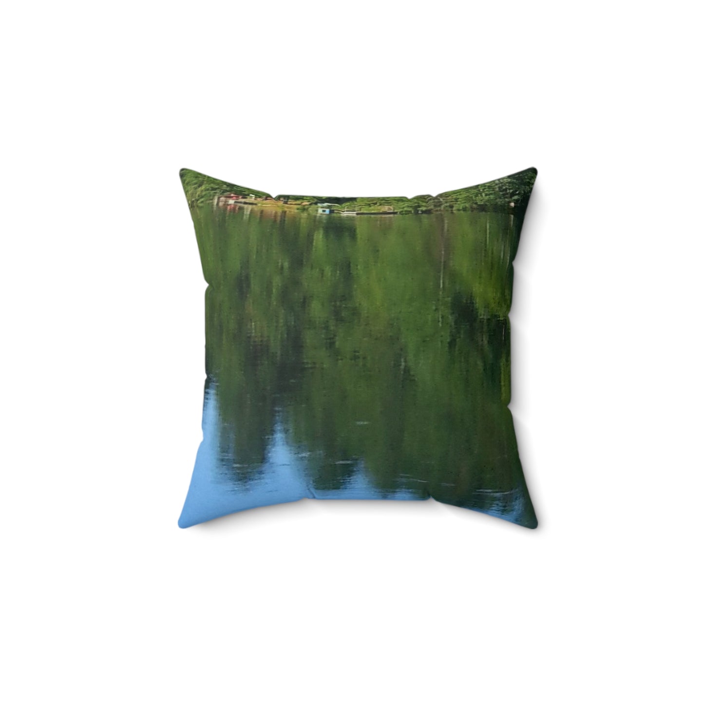 Nature-Inspired Decorative Square Pillow | Tranquil Water Reflection