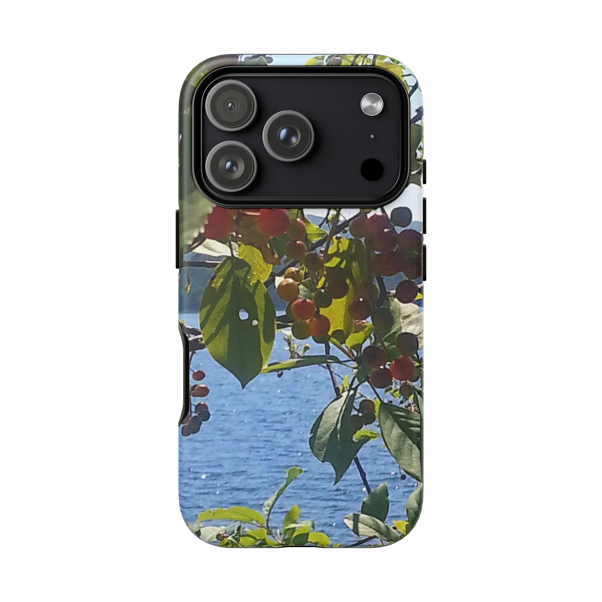 Crimson Pulse | Vibrant Crimson Berry Botanical Phone Case | The Flow Collection