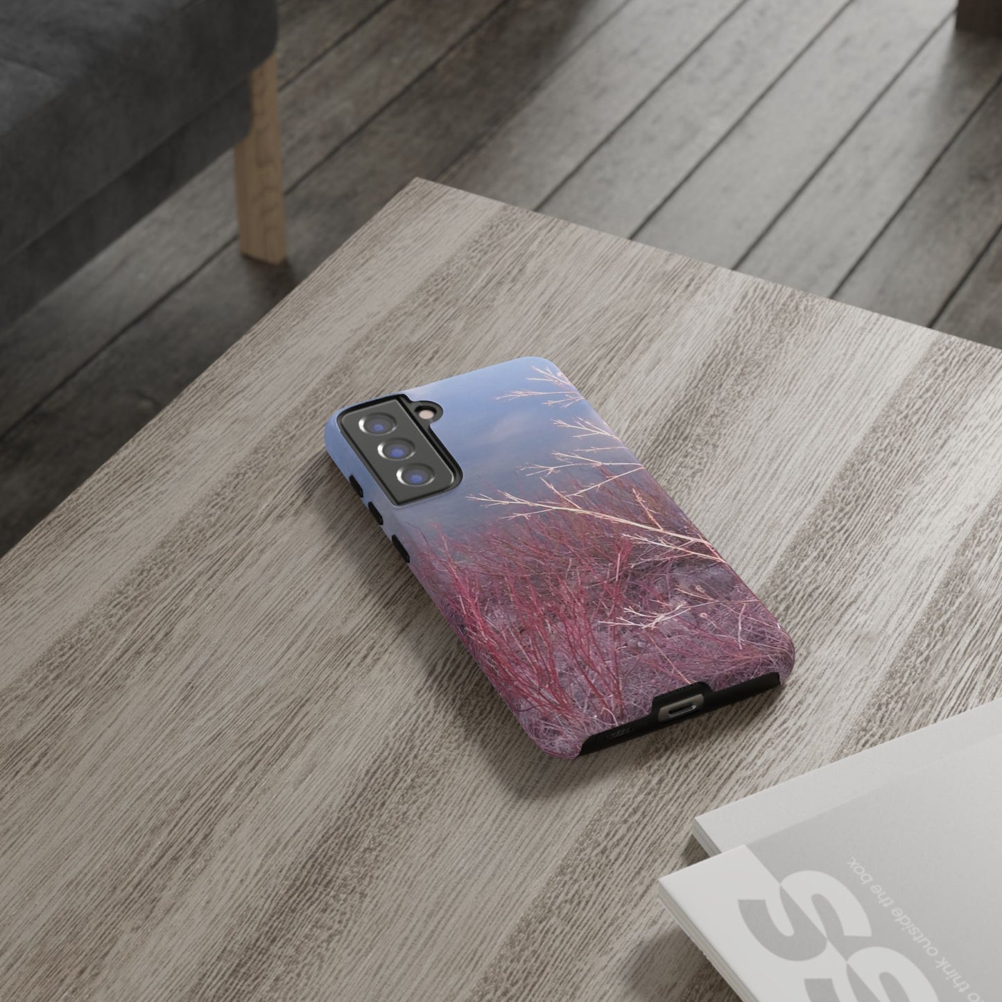 Phone Case - Nature-Inspired Winter Branches Coral Color