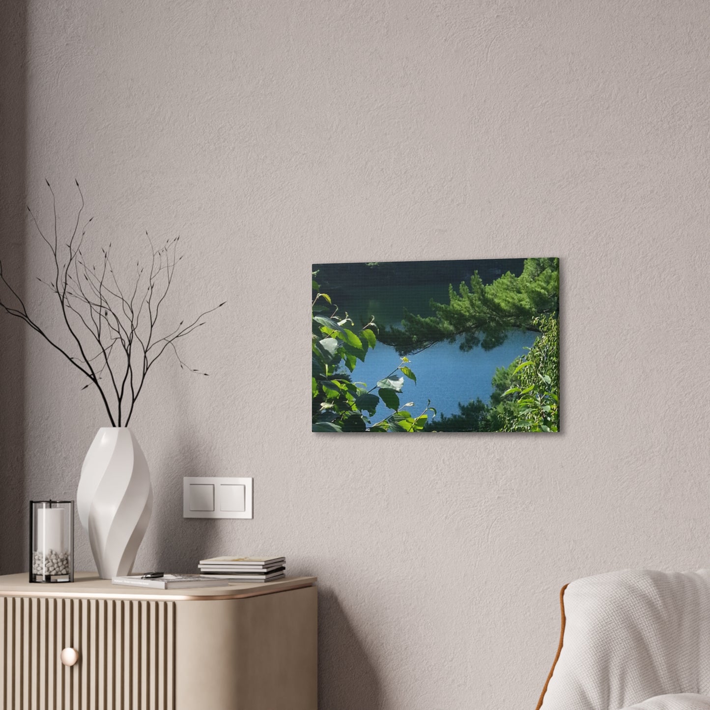 Canvas Art - Nature-inspired Overlooking the Lake