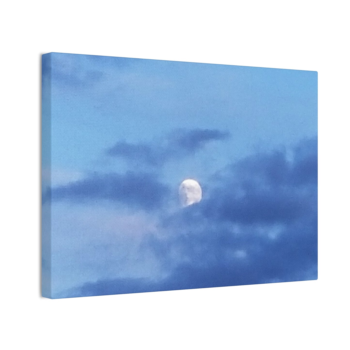 Canvas Art Print  Moonlit Sky- Serene Blue Wall Décor for Home