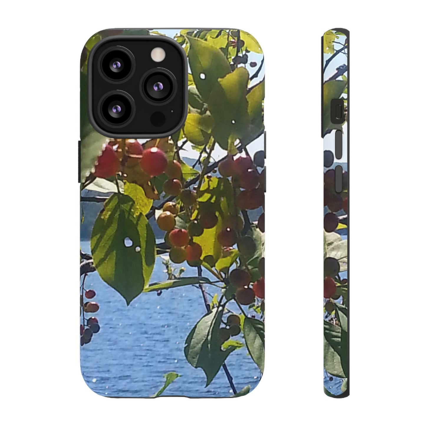 Phone Case - Nature-Inspired  - Vibrant Berry & Water Design