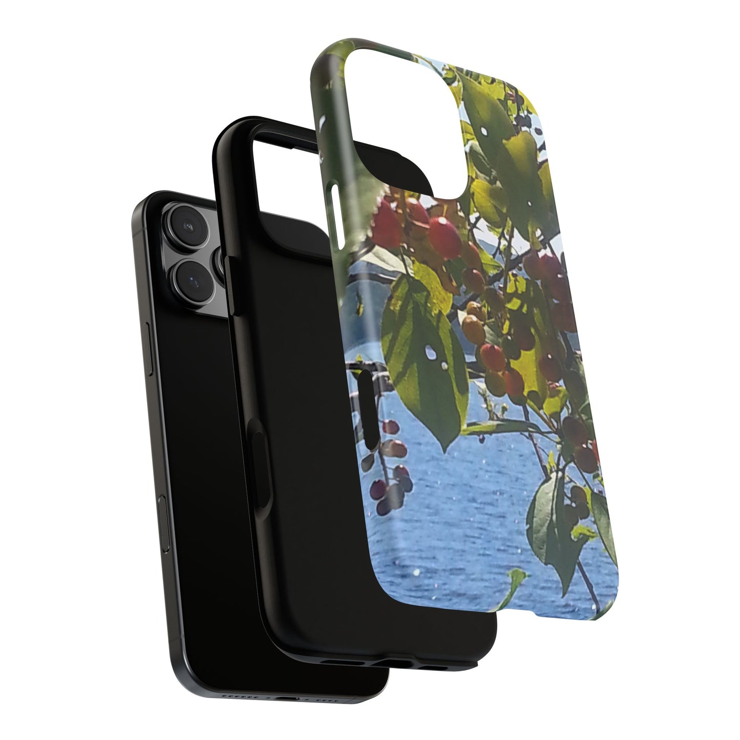 Phone Case - Nature-Inspired  - Vibrant Berry & Water Design