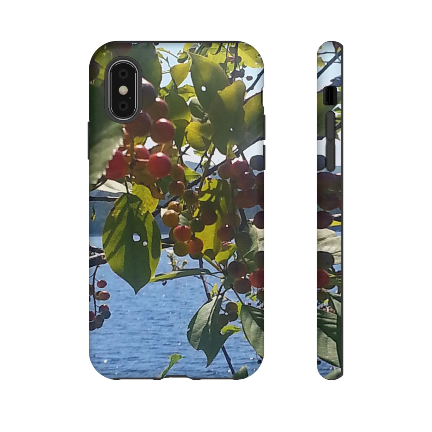 Phone Case - Nature-Inspired  - Vibrant Berry & Water Design