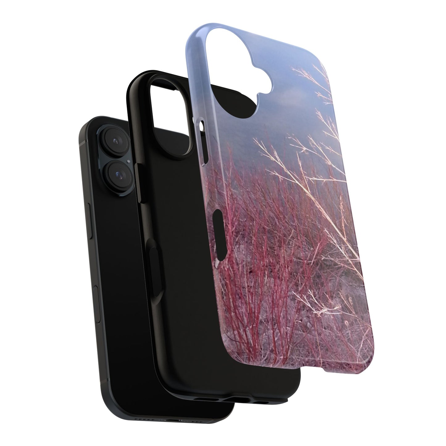 Phone Case - Nature-Inspired Winter Branches Coral Color