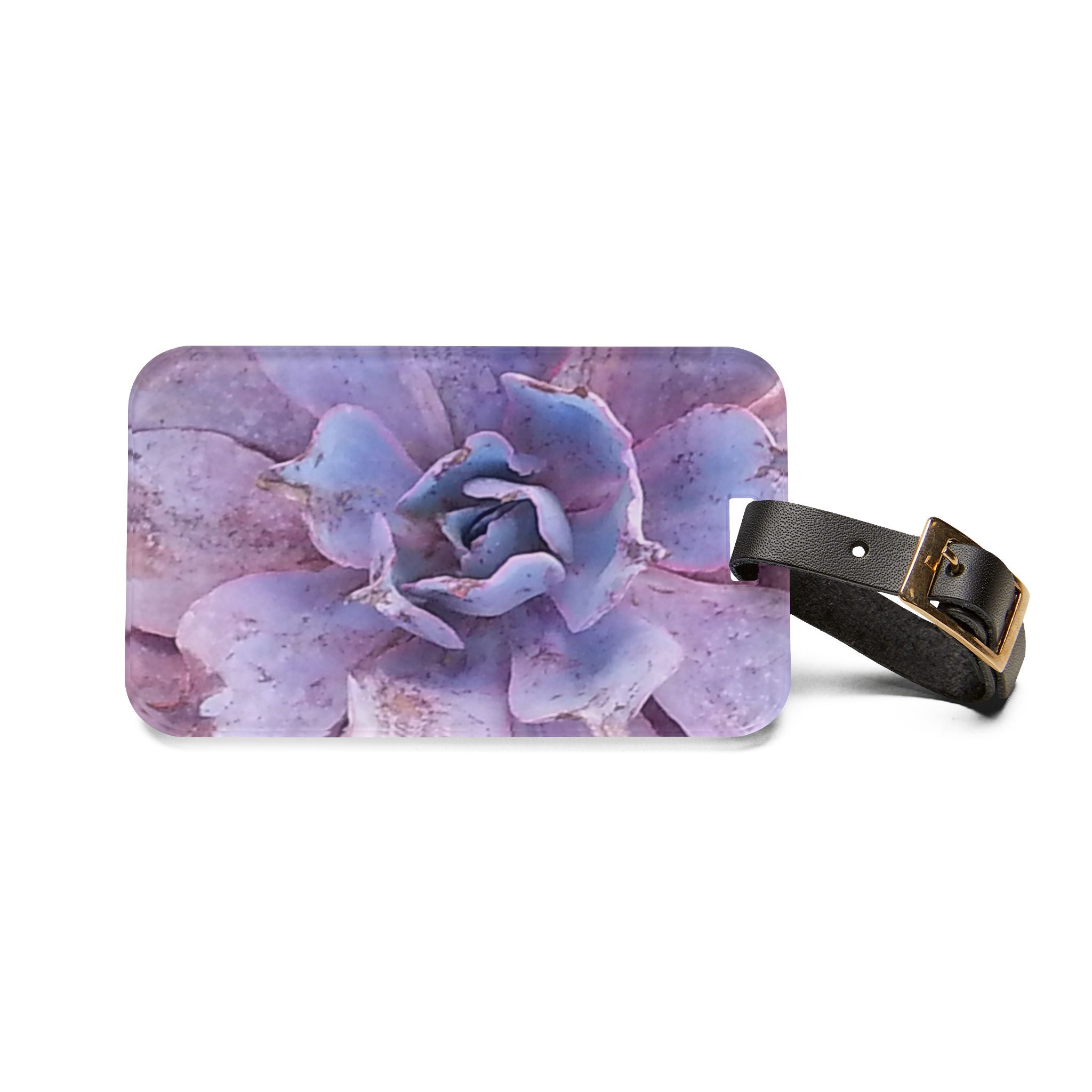 Drought Grace | Purple Succulent Botanical Luggage Tag | The Rooted Collection