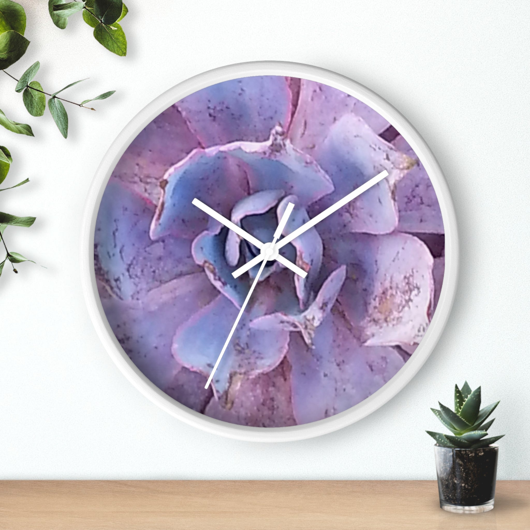Arid Bloom |  Dusty Lilac Growth Silent Glass Clock | The Rooted Collection