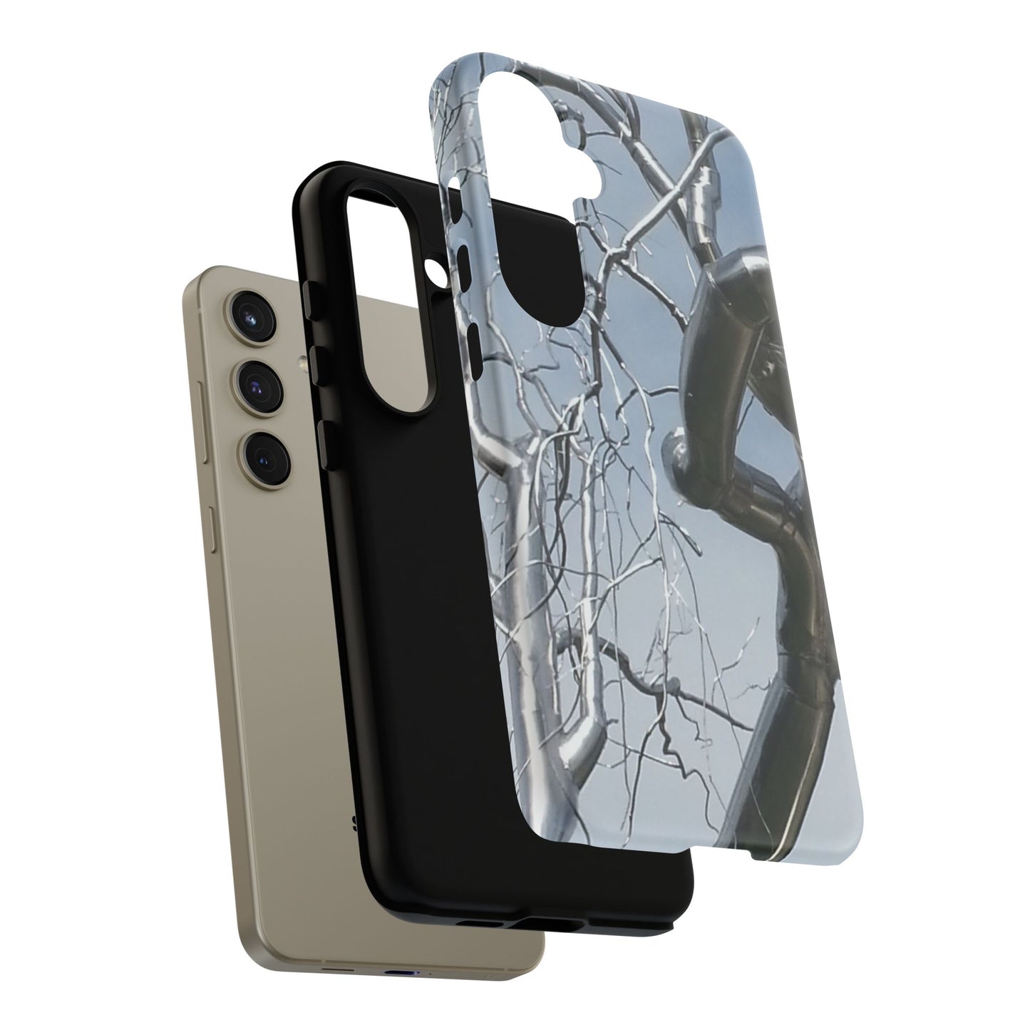 Phone Case - Durable Phone Protector with Bold Metal Nature-inspired Design