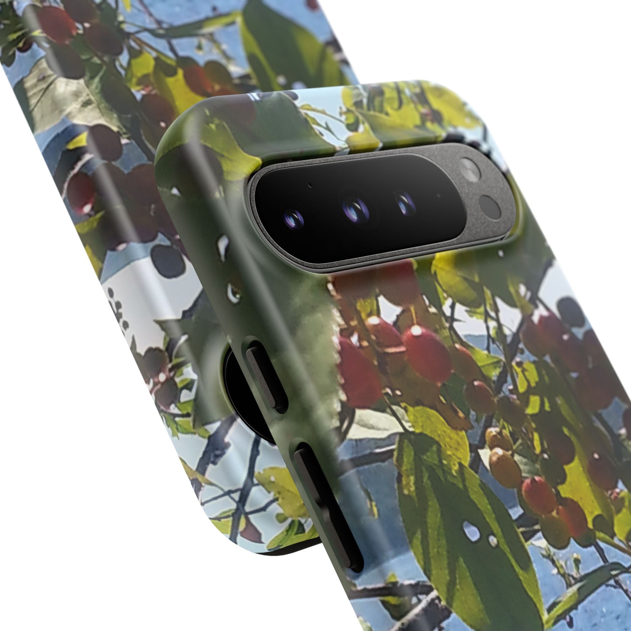 Crimson Pulse | Vibrant Crimson Berry Botanical Phone Case | The Flow Collection