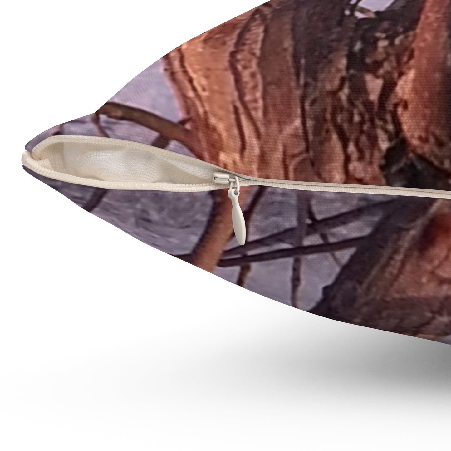 Nature-Inspired Decorative Square Pillow - #originalphotograph of winter branches