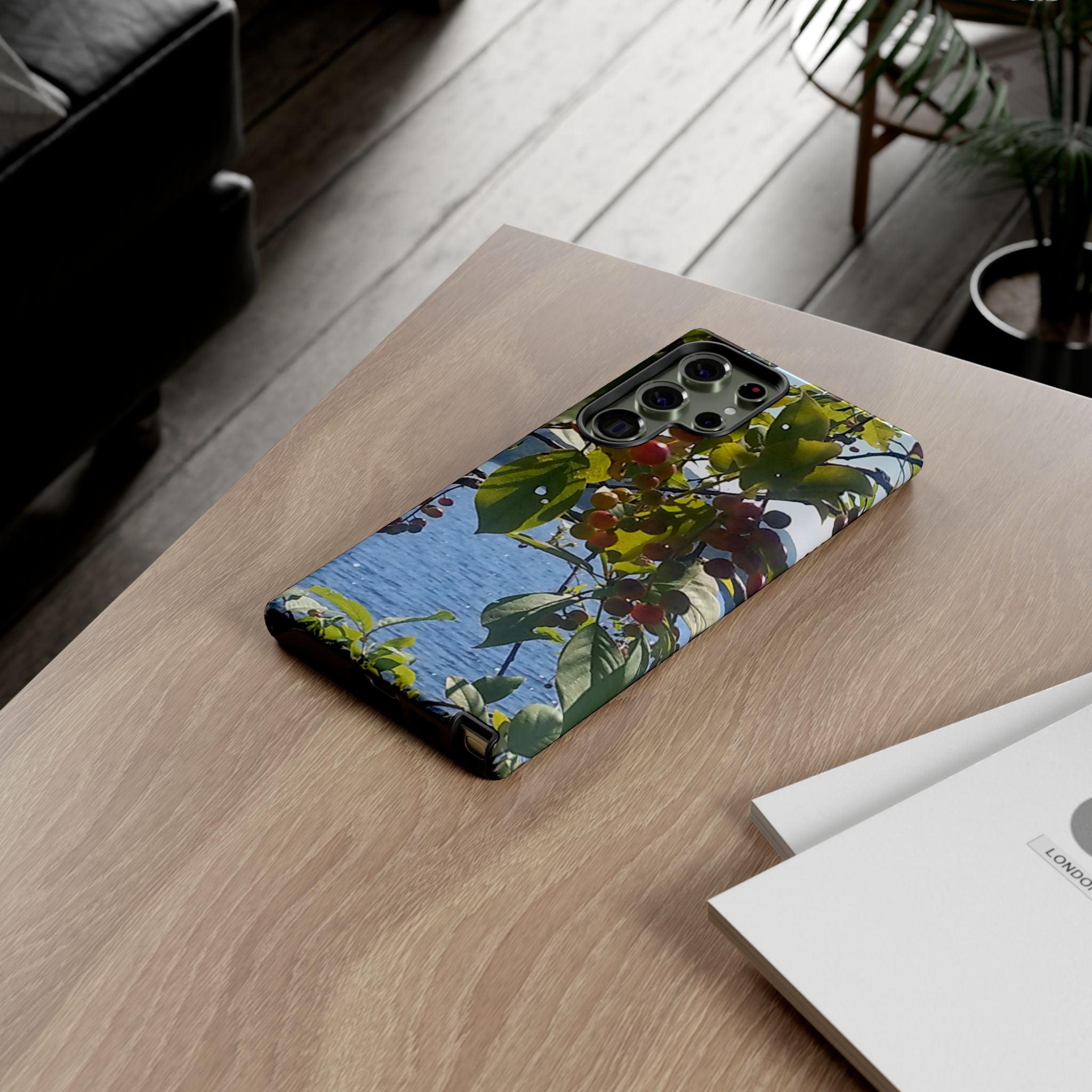 Crimson Pulse | Vibrant Crimson Berry Botanical Phone Case | The Flow Collection