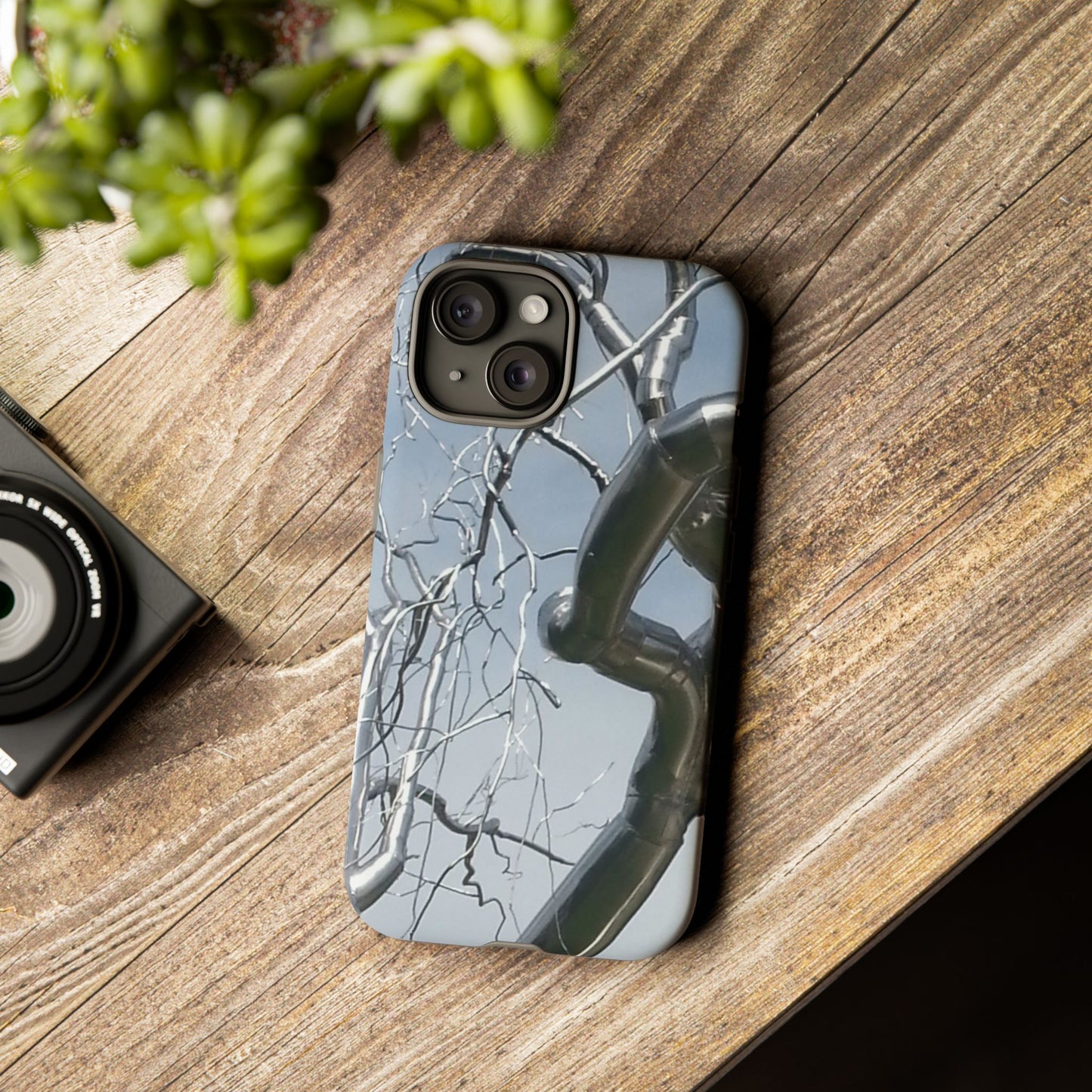 Phone Case - Durable Phone Protector with Bold Metal Nature-inspired Design