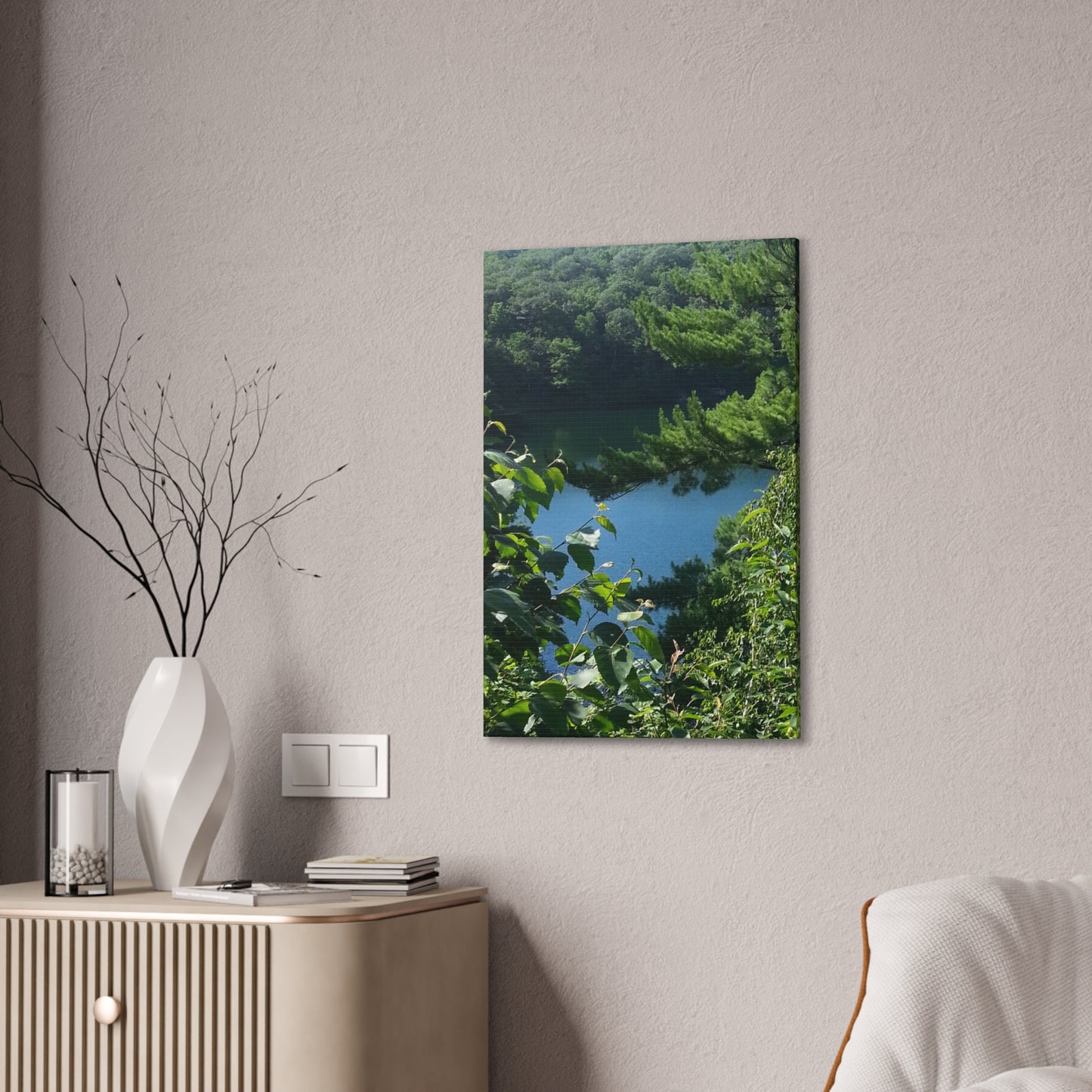 Canvas Art - Nature-inspired Overlooking the Lake