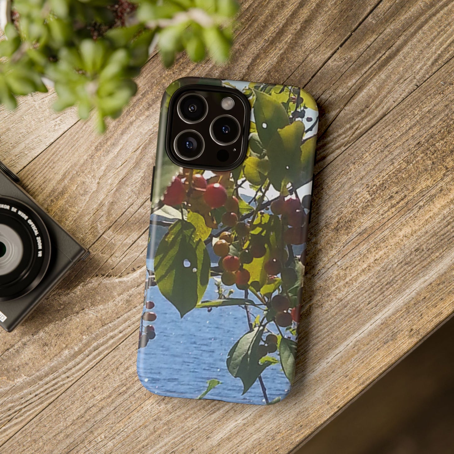 Phone Case - Nature-Inspired  - Vibrant Berry & Water Design