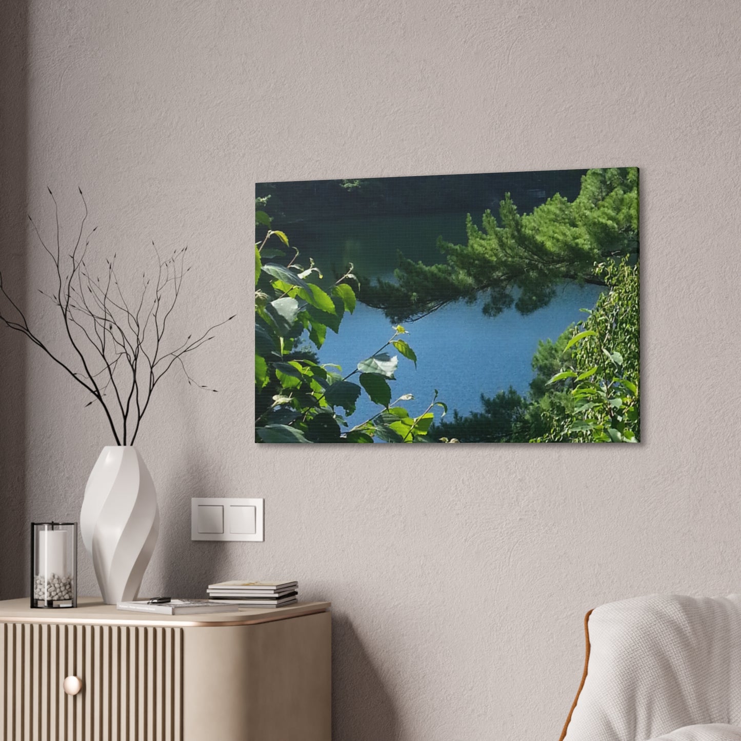 Canvas Art - Nature-inspired Overlooking the Lake