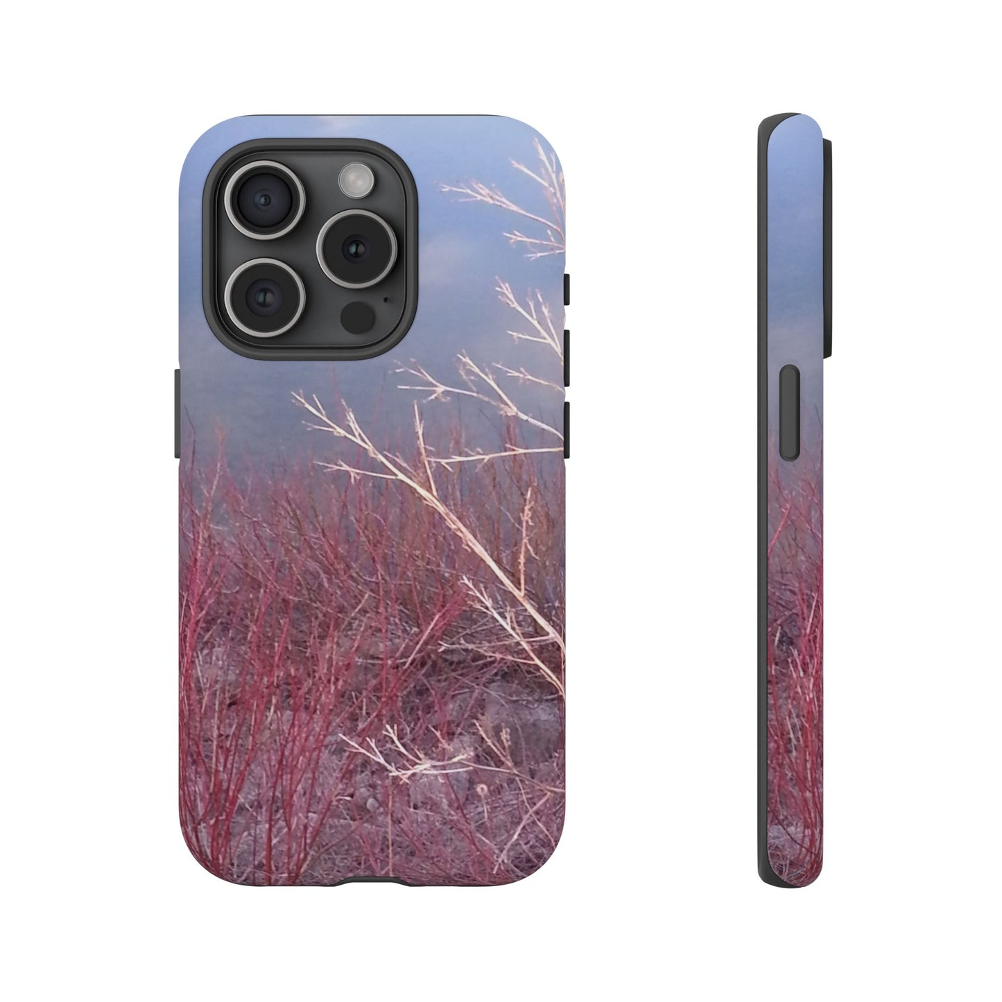 Phone Case - Nature-Inspired Winter Branches Coral Color