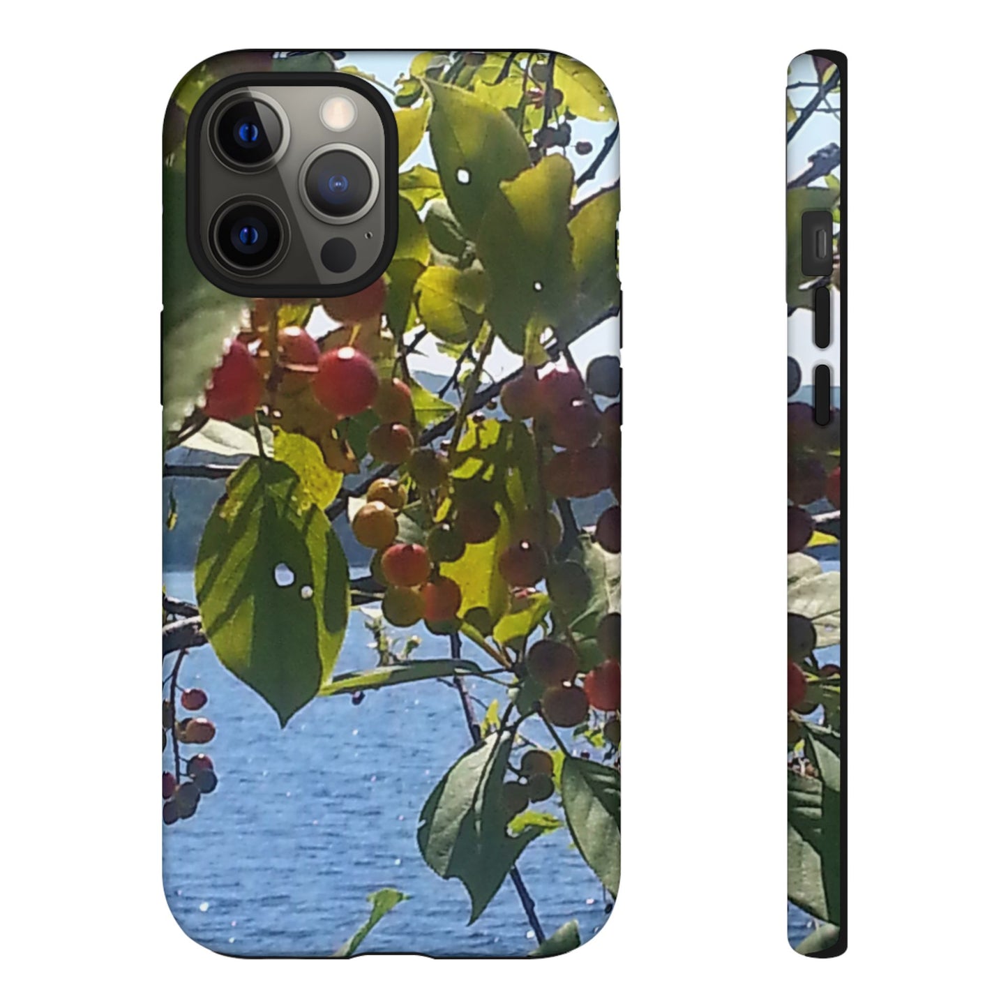 Phone Case - Nature-Inspired  - Vibrant Berry & Water Design