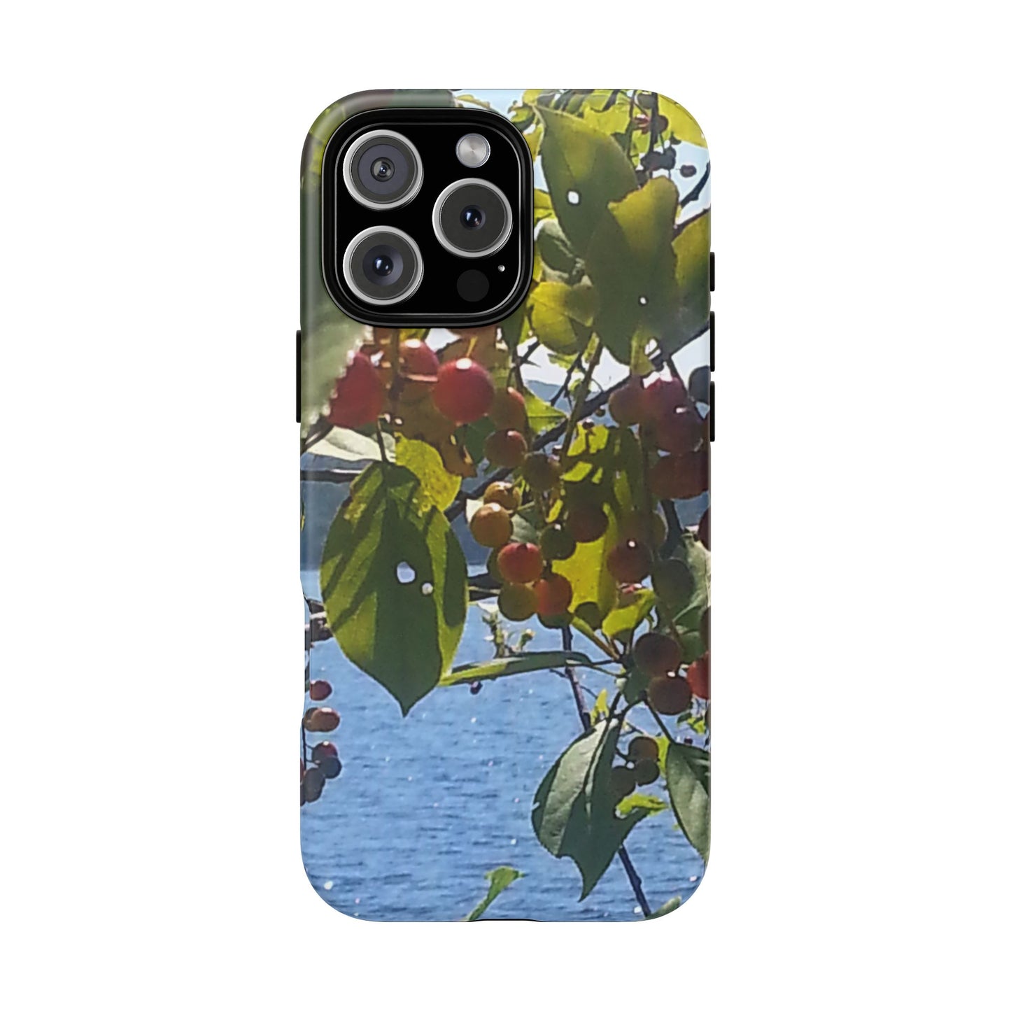 Phone Case - Nature-Inspired  - Vibrant Berry & Water Design