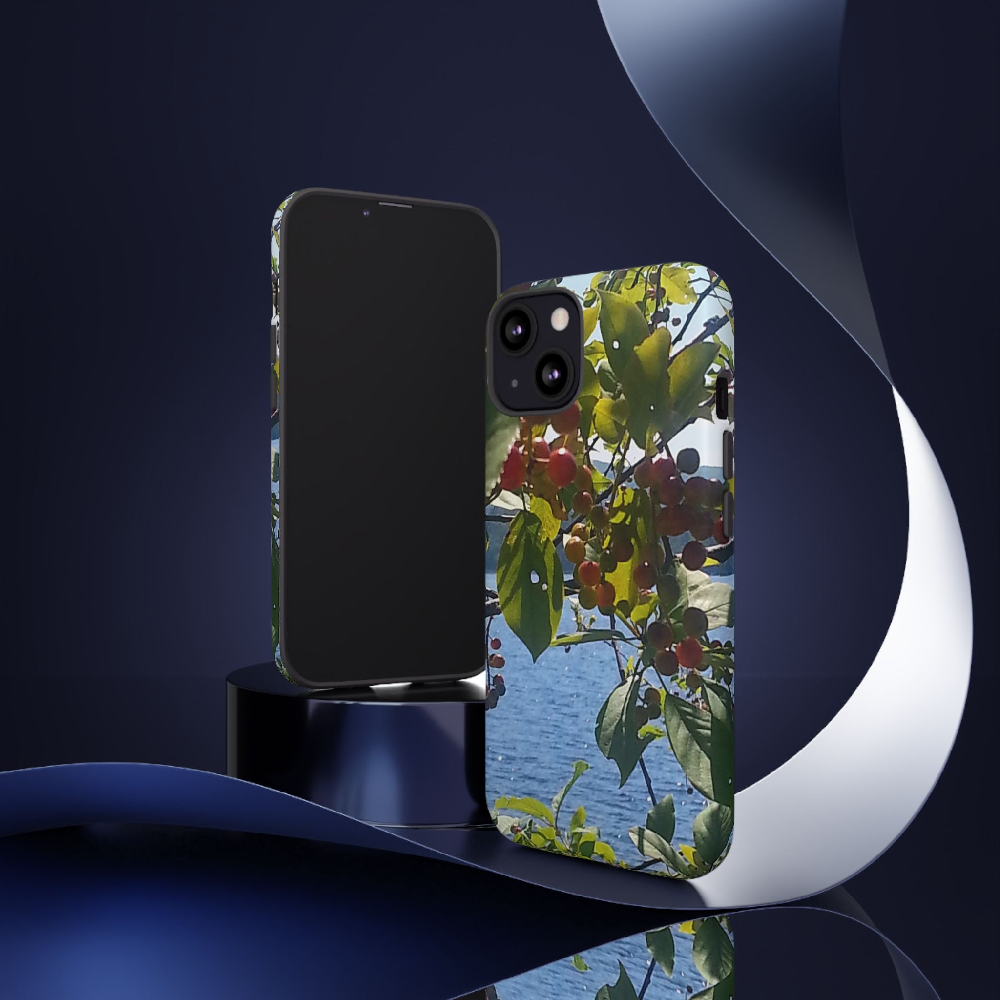Crimson Pulse | Vibrant Crimson Berry Botanical Phone Case | The Flow Collection