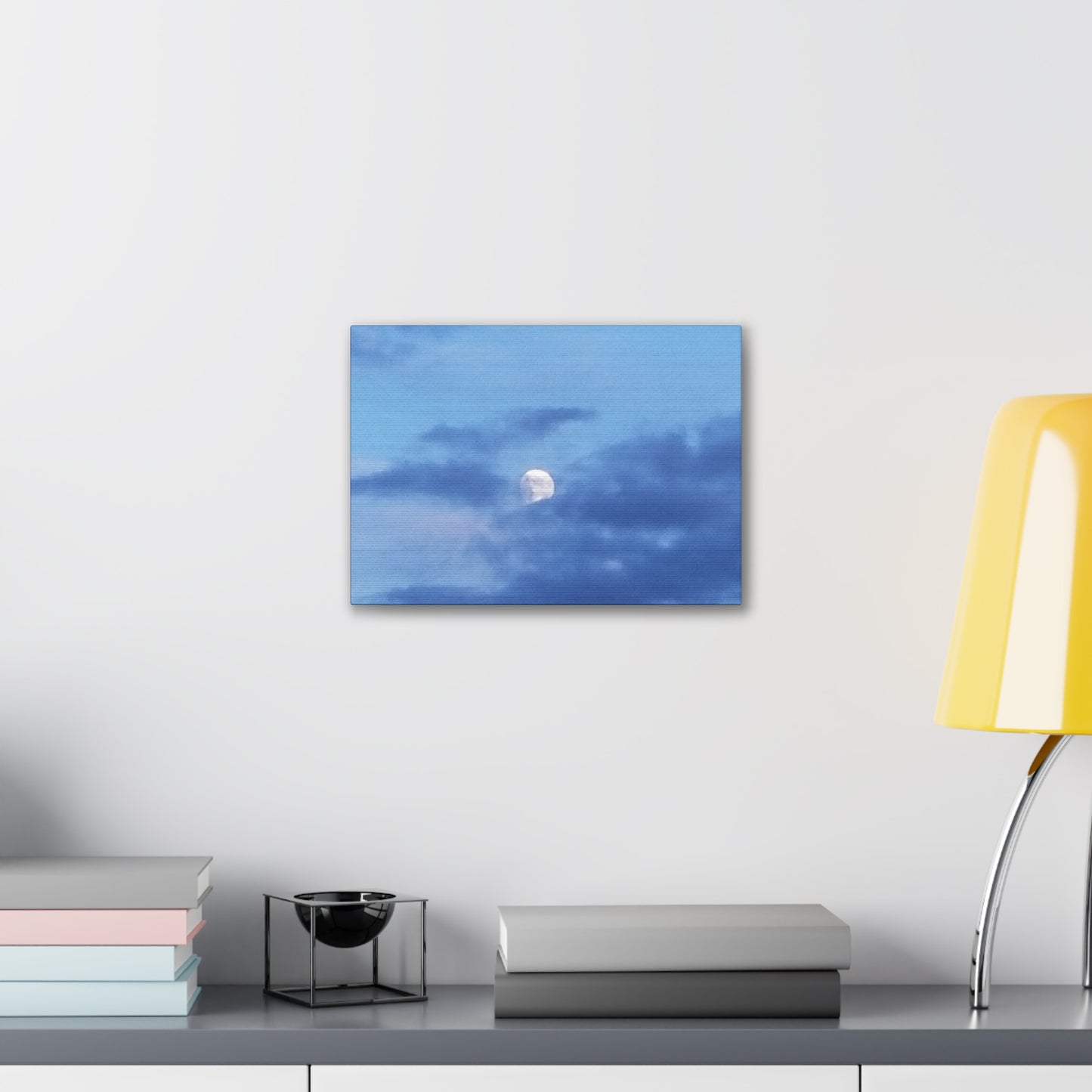 Canvas Art Print  Moonlit Sky- Serene Blue Wall Décor for Home