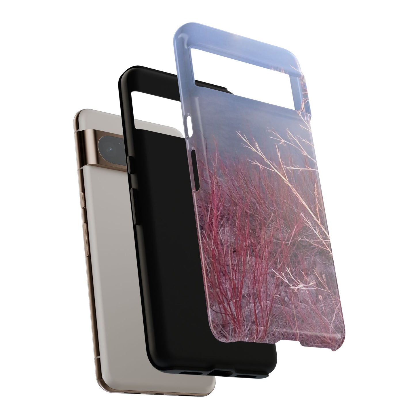 Phone Case - Nature-Inspired Winter Branches Coral Color