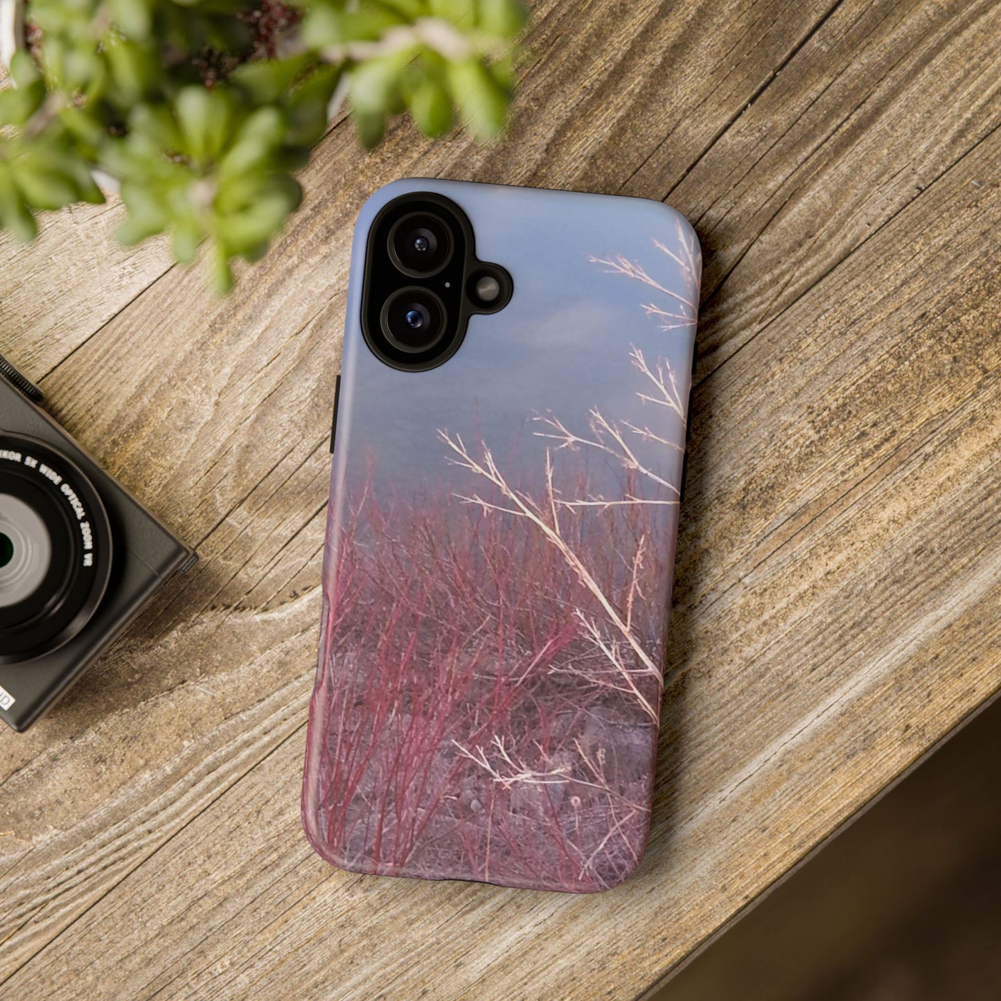 Phone Case - Nature-Inspired Winter Branches Coral Color